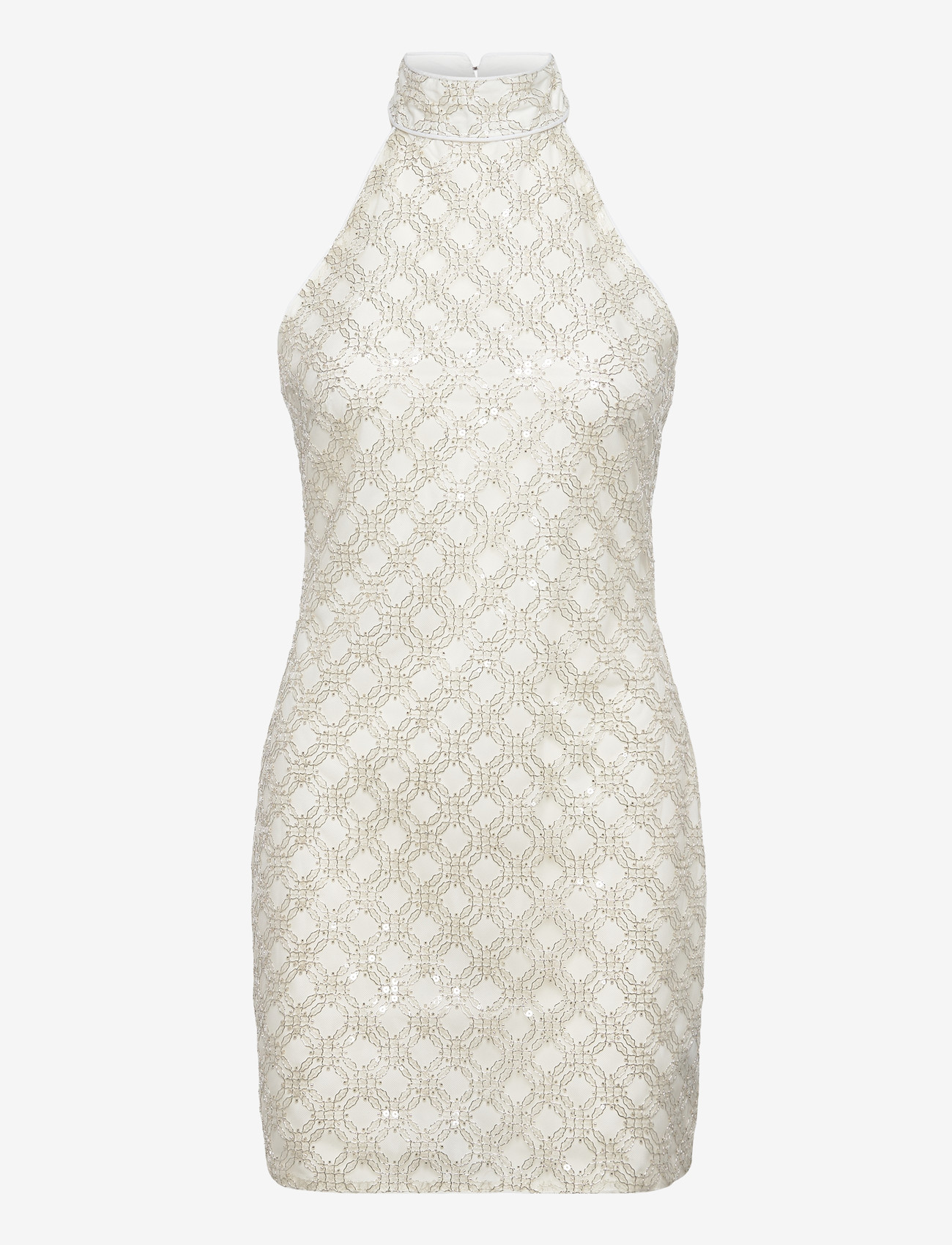 ROTATE Birger Christensen - BEADED HALTERNECK DRESS - konfirmation - egret - 0