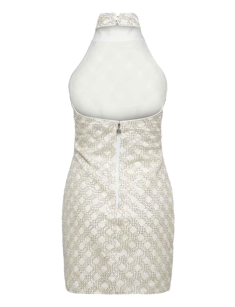 ROTATE - BEADED HALTERNECK DRESS - konfirmationstøj - egret - 1