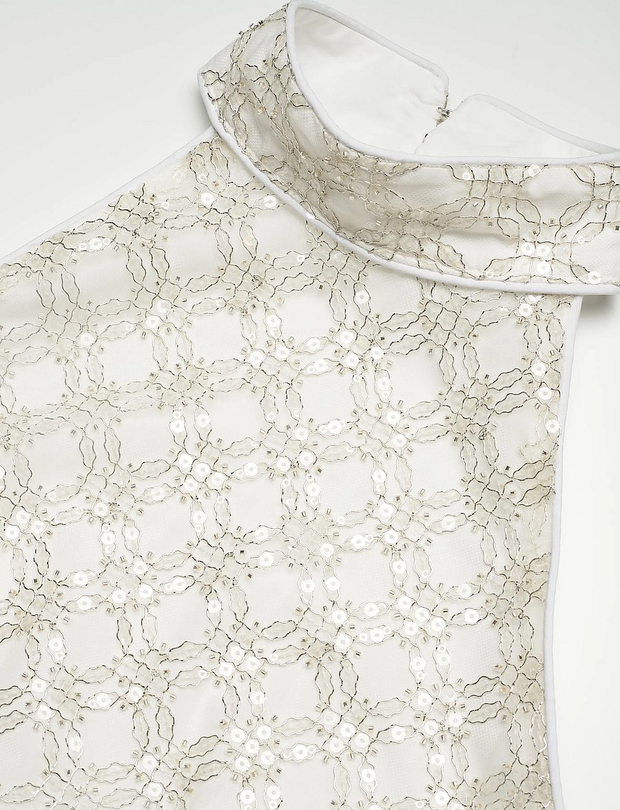 ROTATE - BEADED HALTERNECK DRESS - konfirmationstøj - egret - 2