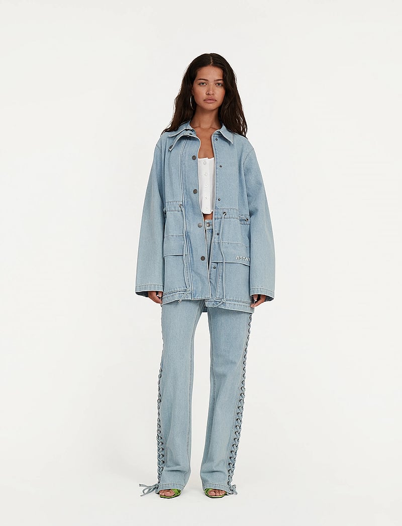 ROTATE Birger Christensen - Laced Denim Jacket - jeansjackor - light blue denim - 0