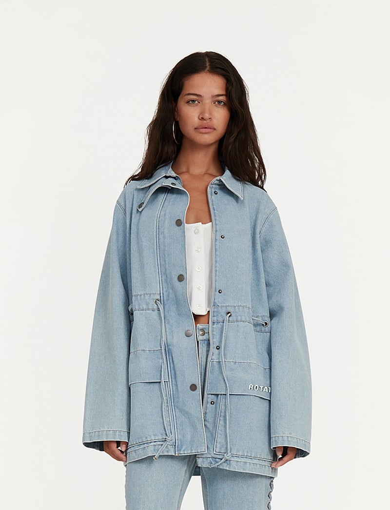 ROTATE Birger Christensen - Laced Denim Jacket - jeansjackor - light blue denim - 4