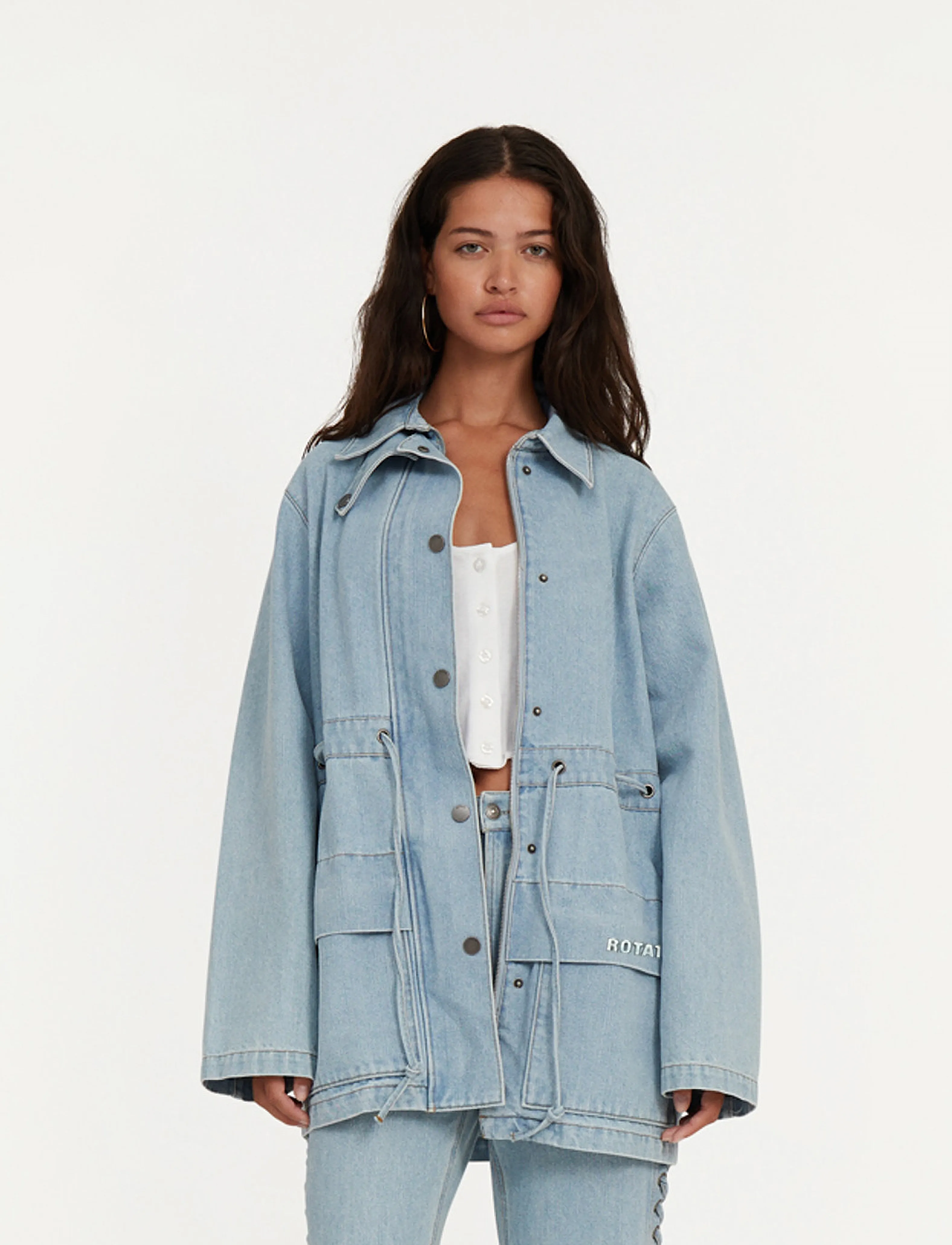 ROTATE - Laced Denim Jacket - light blue denim - 4
