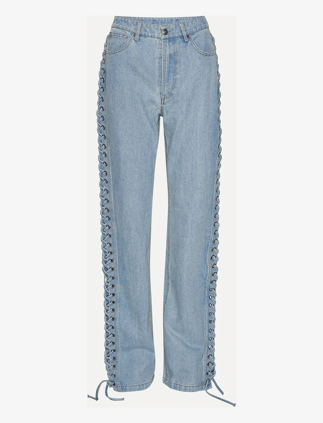 ROTATE - Laced Straight Leg Jeans - straight jeans - light blue denim - 1