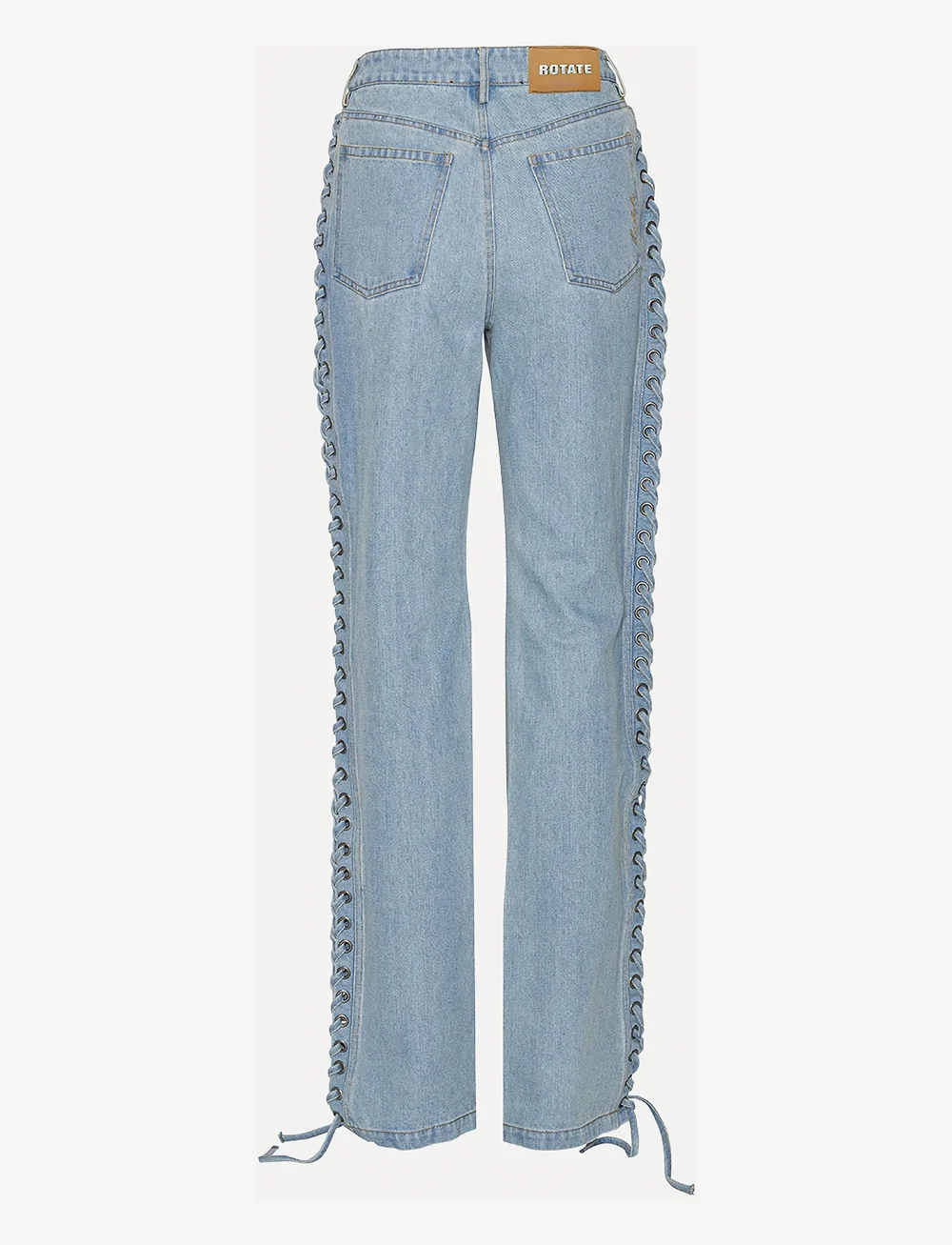 ROTATE Birger Christensen - Laced Straight Leg Jeans - straight jeans - light blue denim - 3