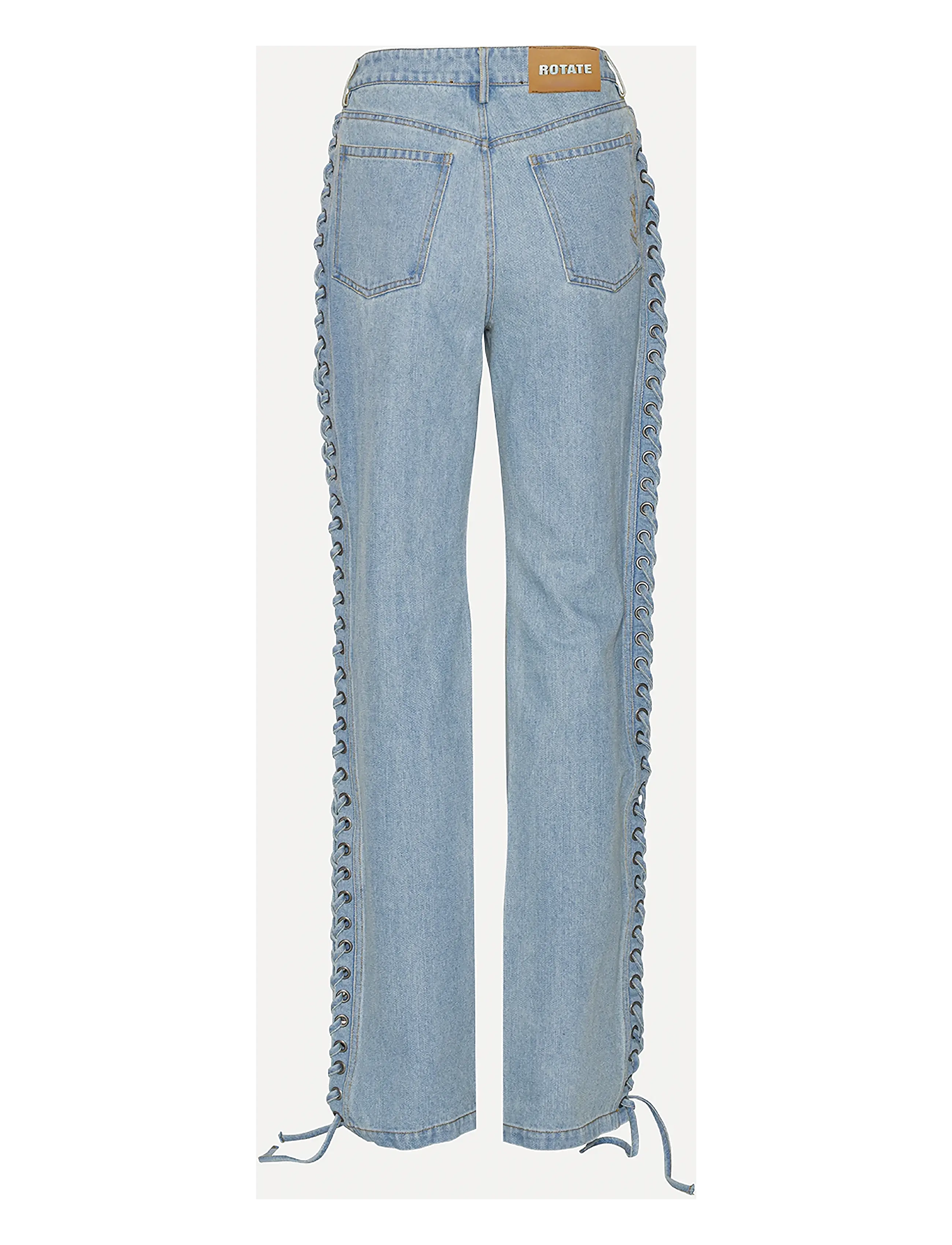 ROTATE - Laced Straight Leg Jeans - light blue denim - 3