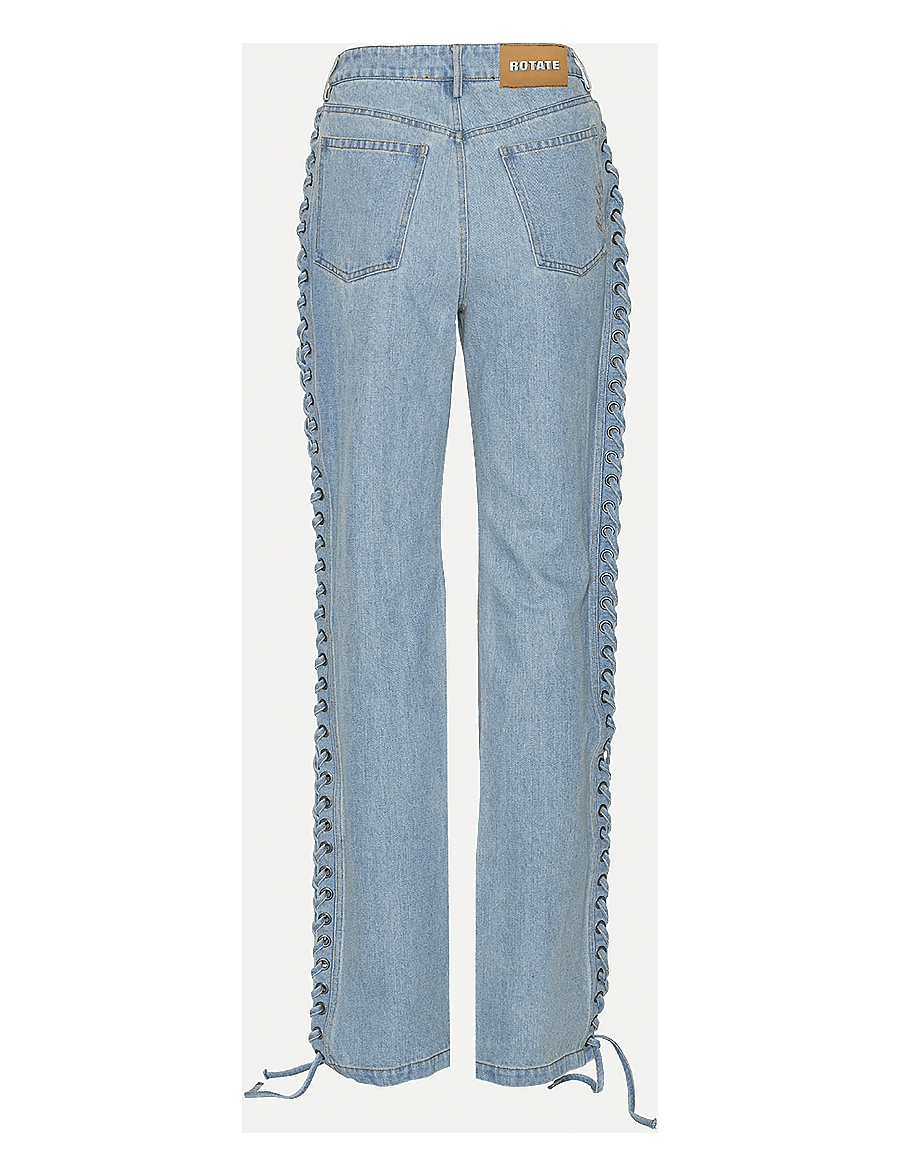 ROTATE - Laced Straight Leg Jeans - light blue denim - 3