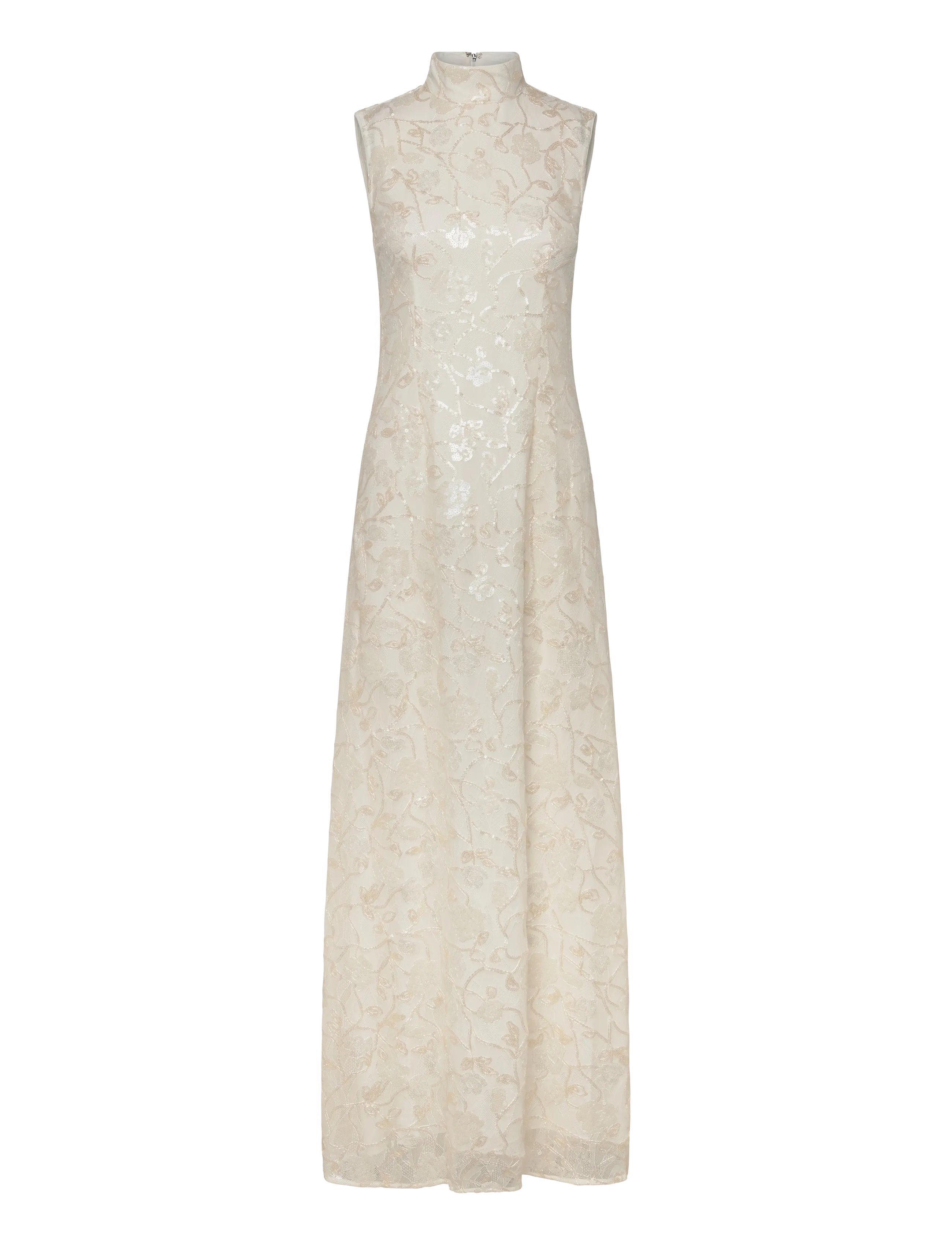 ROTATE Birger Christensen LACE SEQUIN MAXI DRESS - Dresses - EGRET / cream