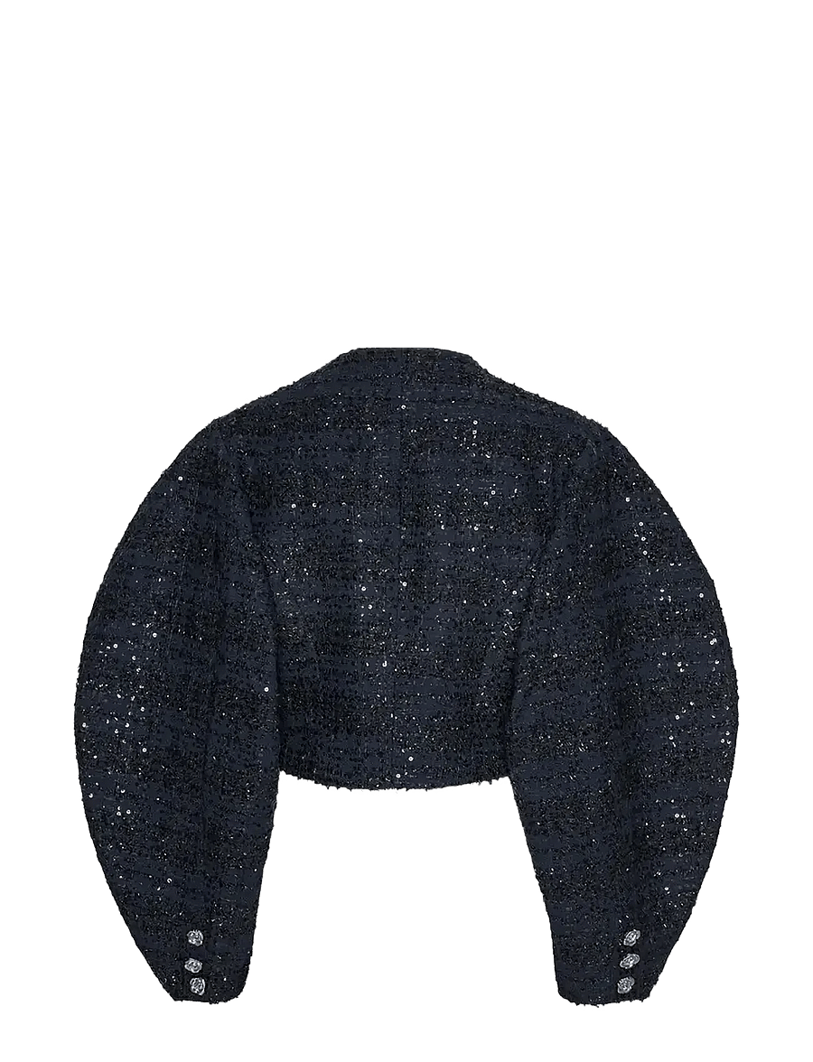 ROTATE - BOUCLE SHORT JACKET - frühlingsjacken - navy blazer - 2