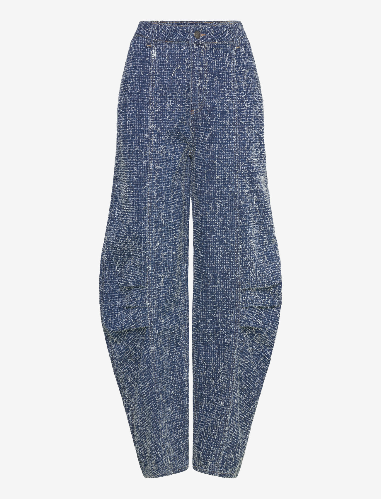 ROTATE Birger Christensen - DENIM LOOSE FIT PANTS - hosen mit weitem bein - medium blue denim - 1
