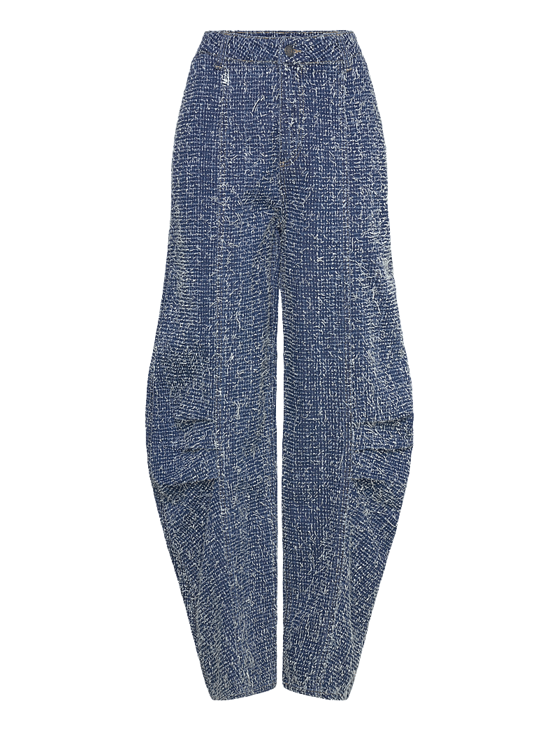 ROTATE Birger Christensen - DENIM LOOSE FIT PANTS - hosen mit weitem bein - medium blue denim - 1