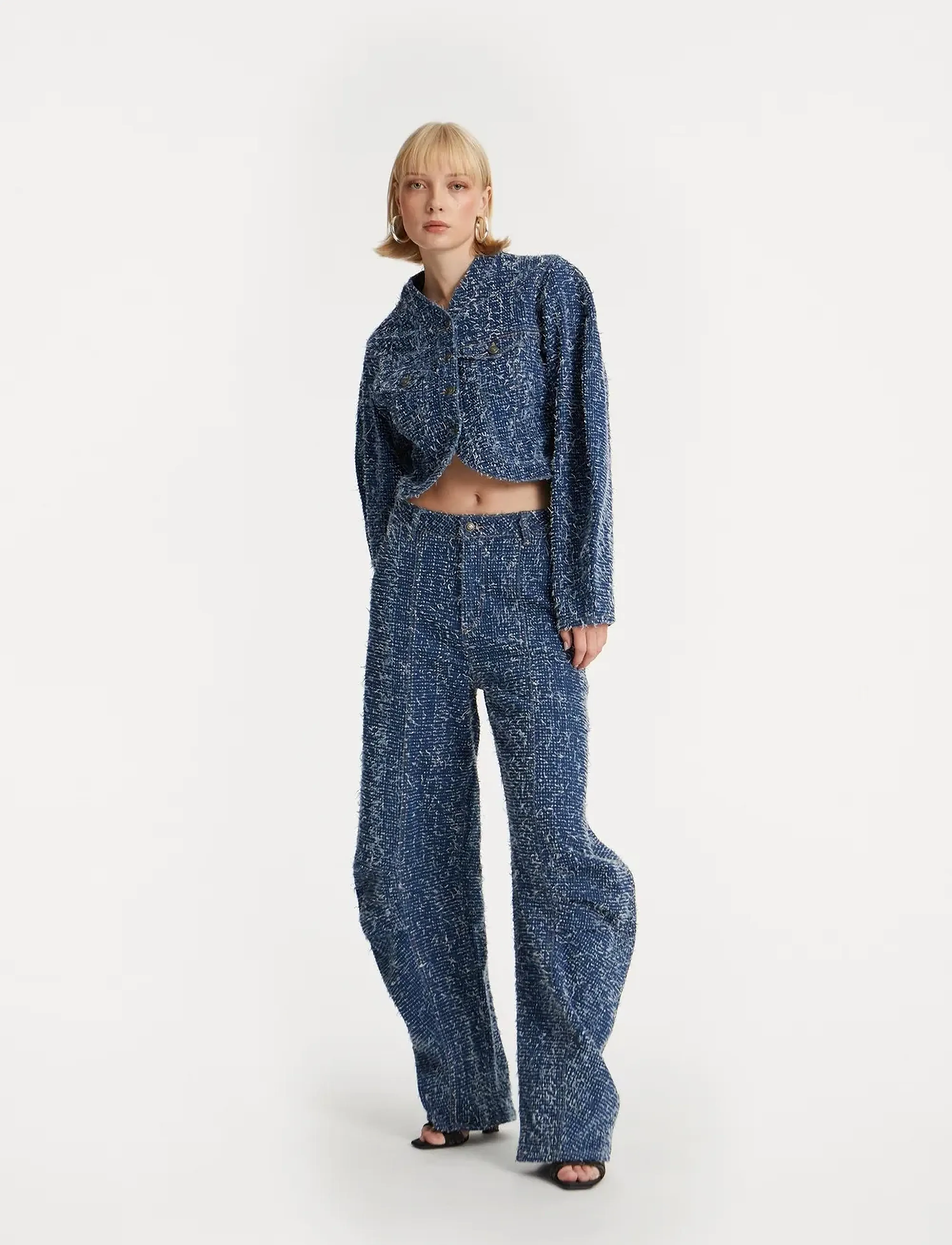 ROTATE Denim Loose Fit Pants, 40, Blue, Jeans > Vidde, Dame