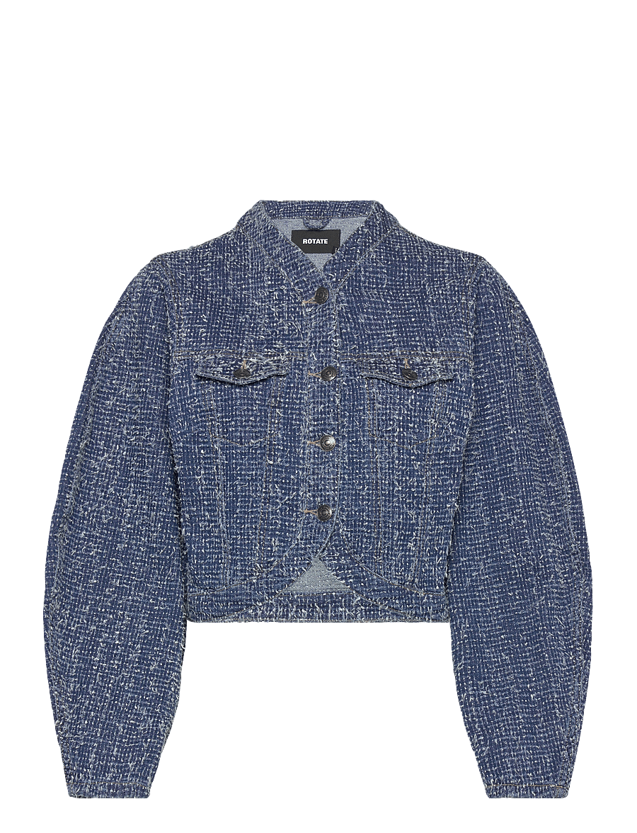 ROTATE - ROUND SLEEVE DENIM JACKET - kevättakit - medium blue denim - 1