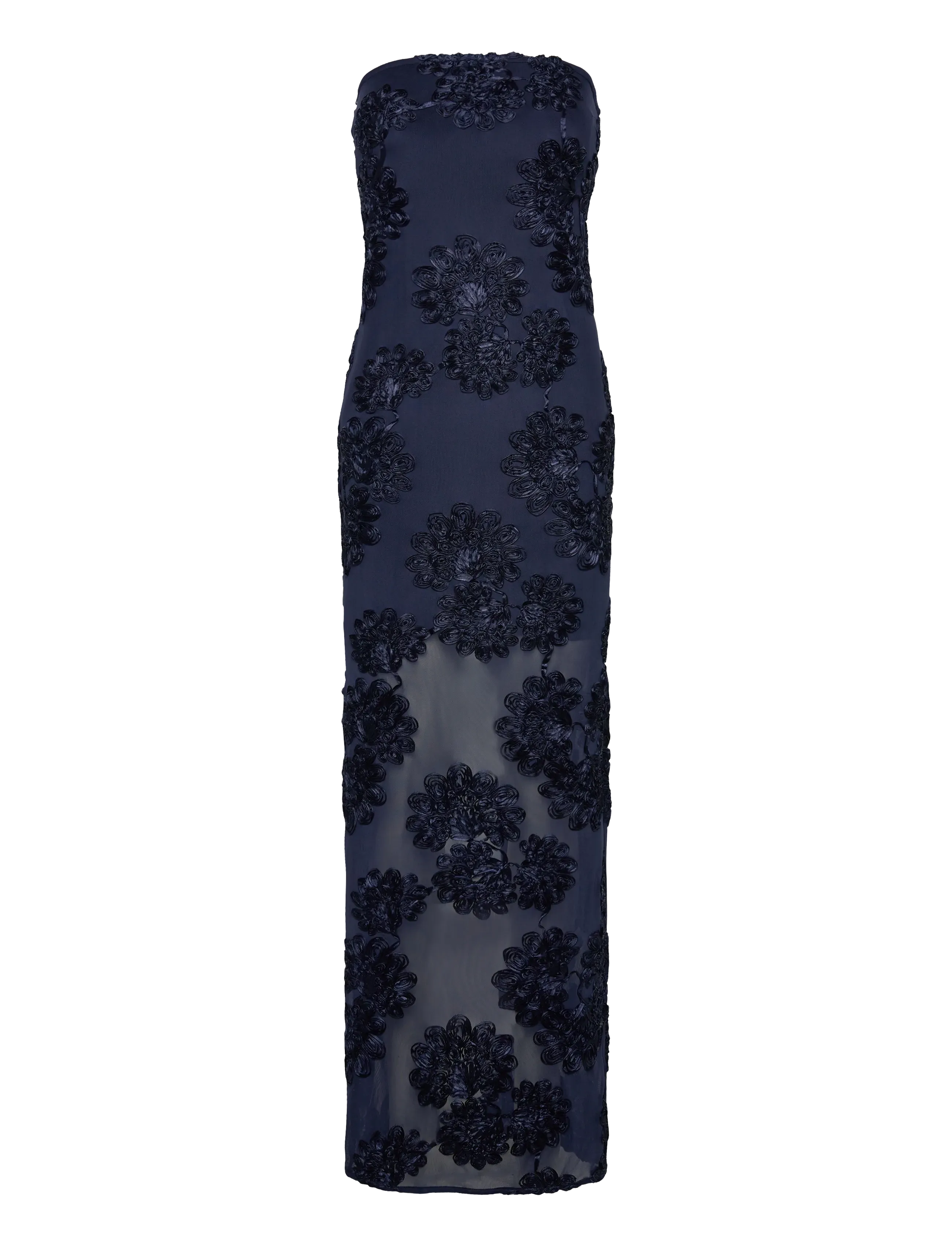 ROTATE Birger Christensen 3D MESH MAXI DRESS - ROTATE Birger Christensen - BLUEPRINT / navy