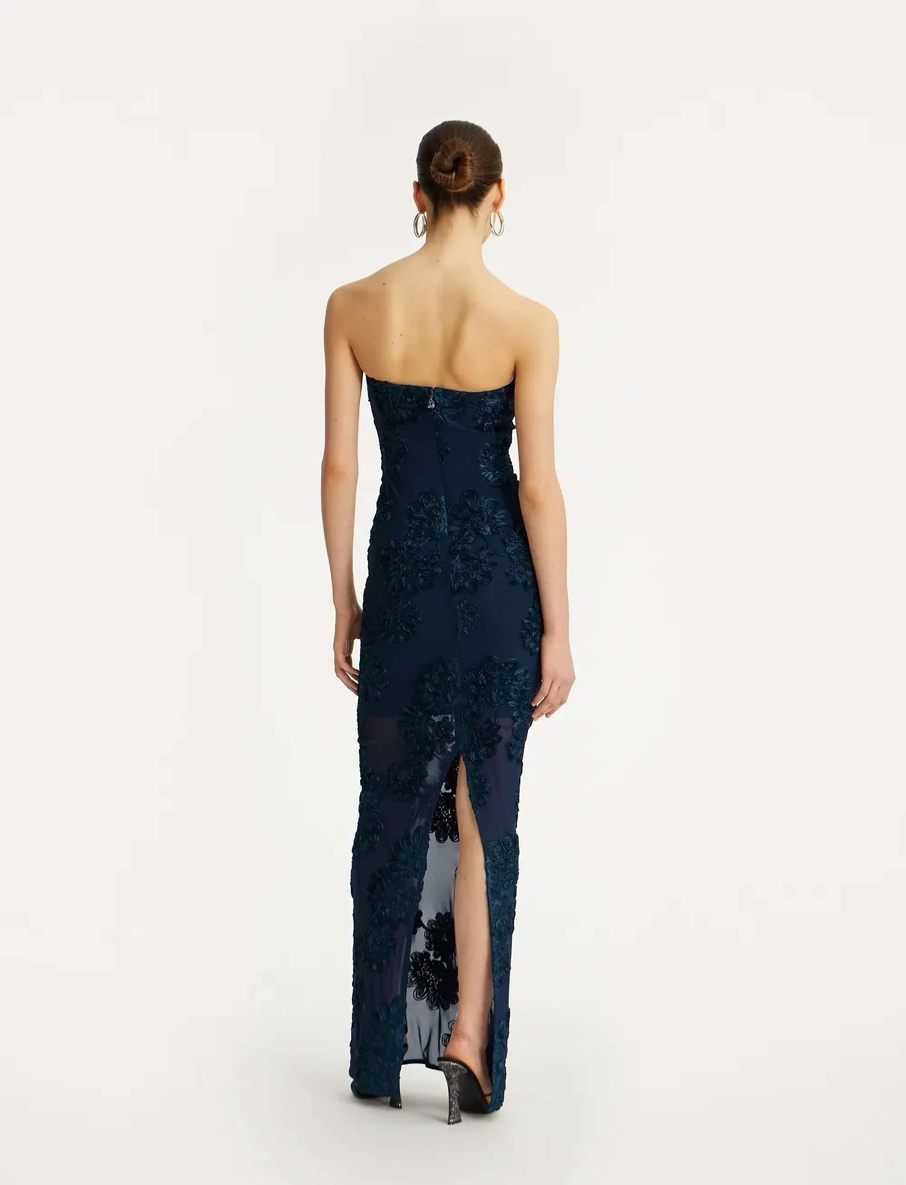 ROTATE - 3D MESH MAXI DRESS - blueprint - 3