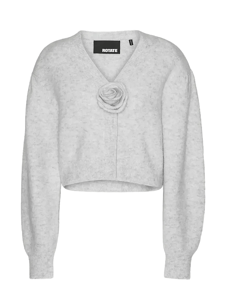 ROTATE - KNIT PUFFSLEEVE CARDIGAN - cardigans - snow white - 1