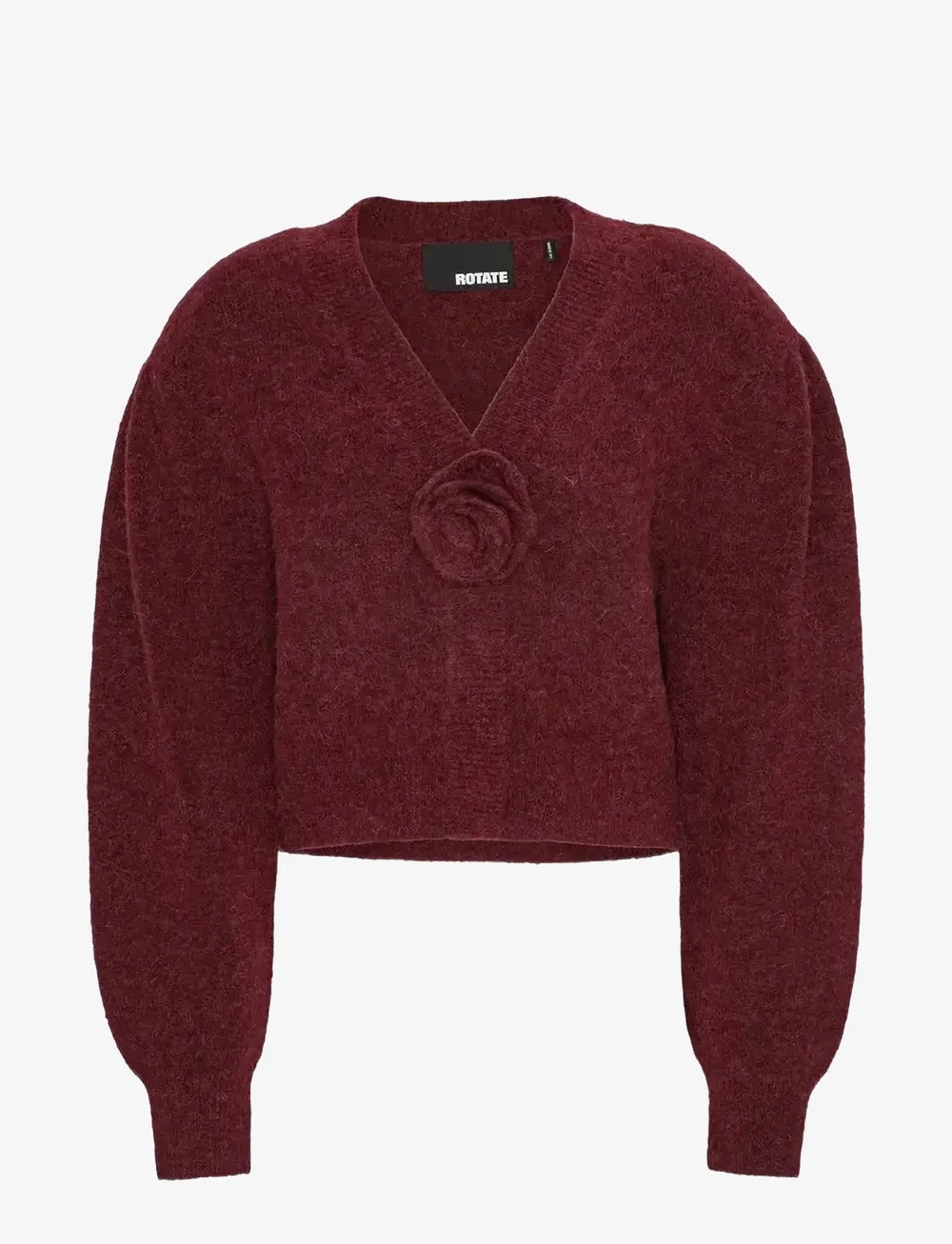 ROTATE Birger Christensen - KNIT PUFFSLEEVE CARDIGAN - cardigans - zinfandel - 1