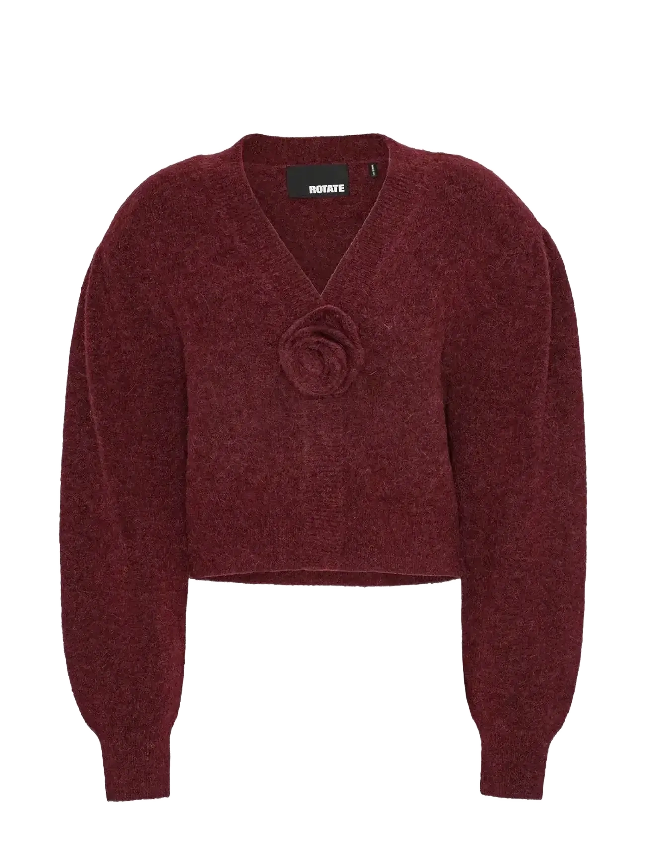 ROTATE KNIT PUFFSLEEVE CARDIGAN - Inspiration - ZINFANDEL / burgundy