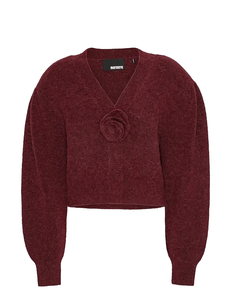 ROTATE - KNIT PUFFSLEEVE CARDIGAN - zinfandel - 1