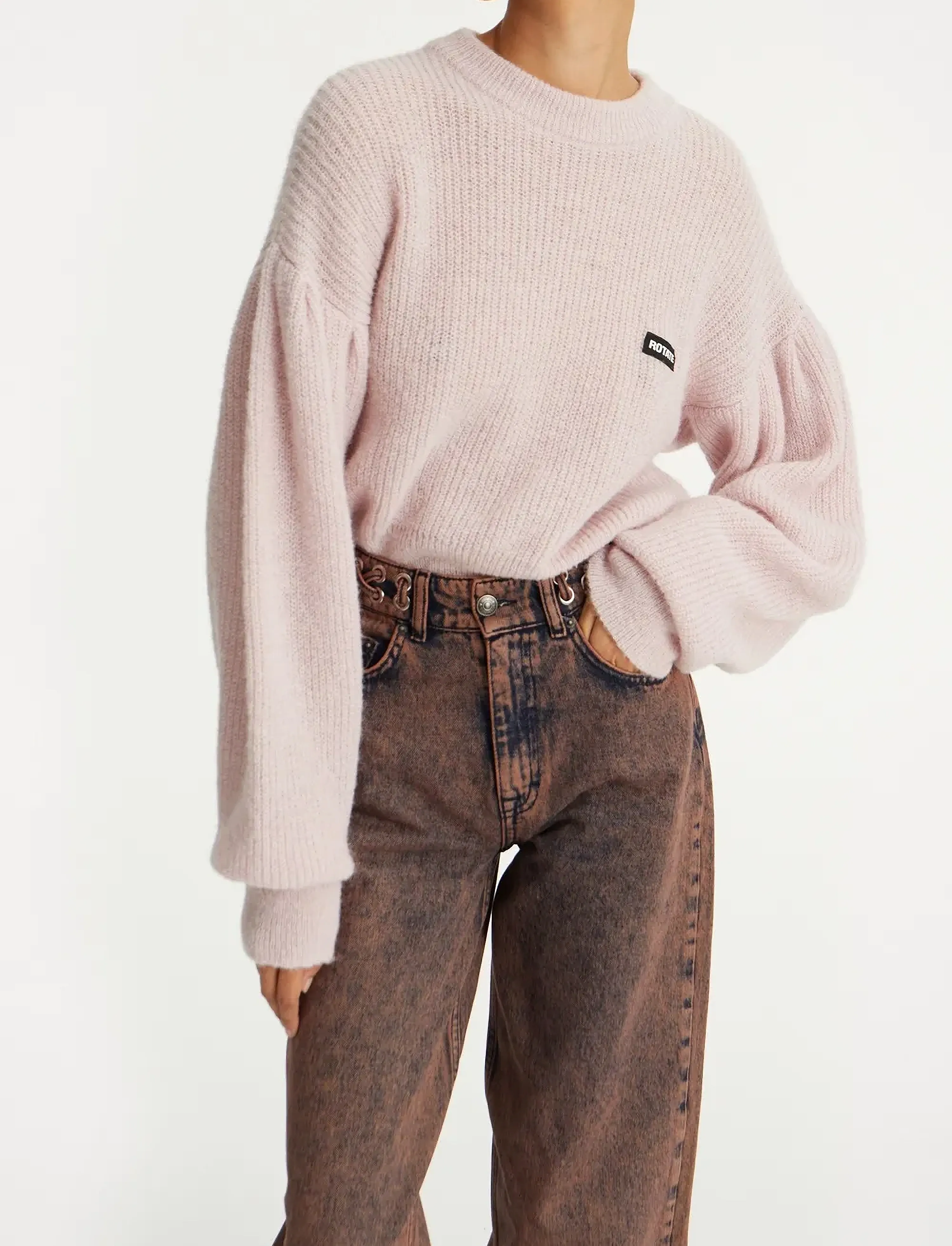 ROTATE - KNIT PUFF CREWNECK - pullover - ballerina - 4