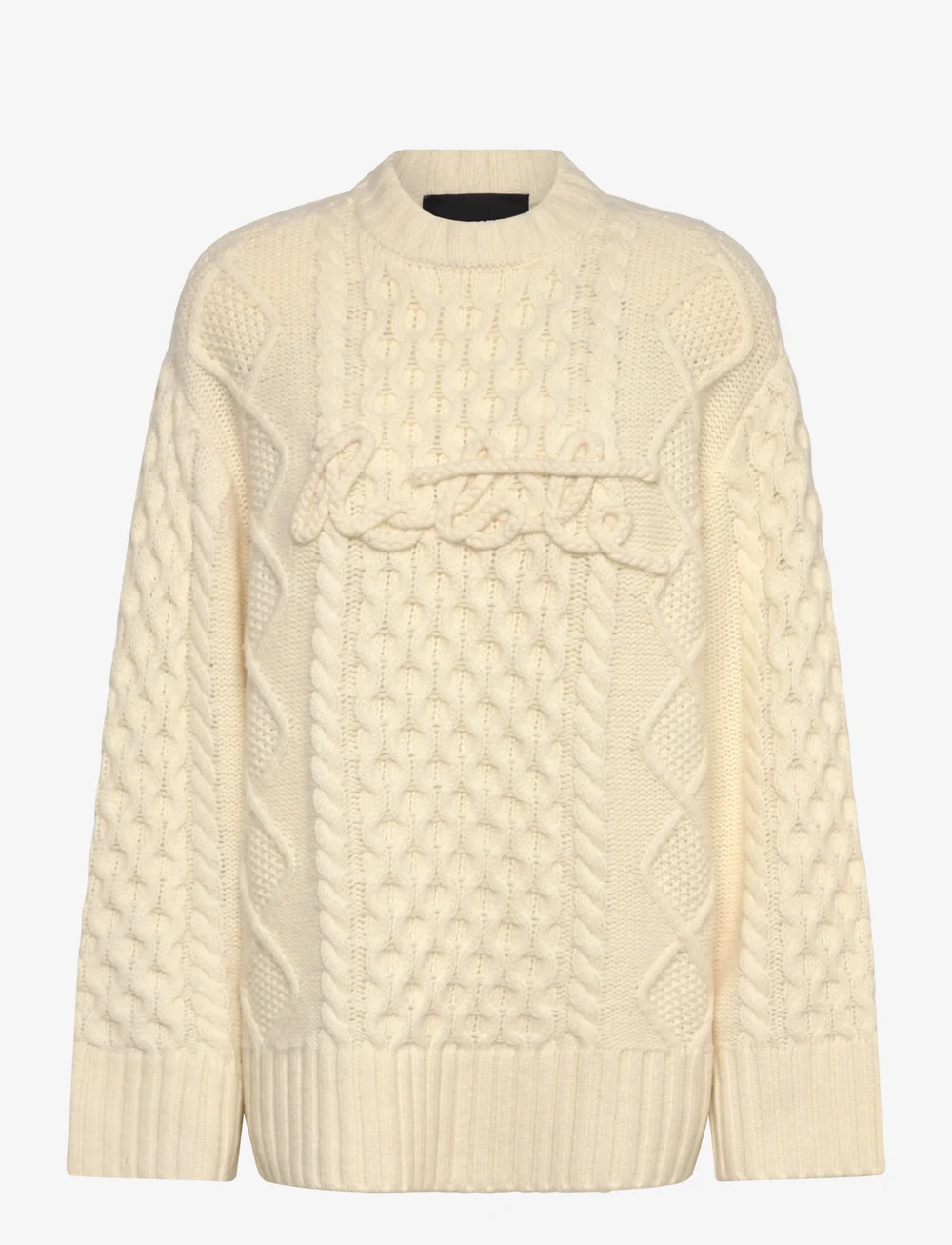 ROTATE Birger Christensen - KNIT CABLE CREWNECK - pullover - egret - 1