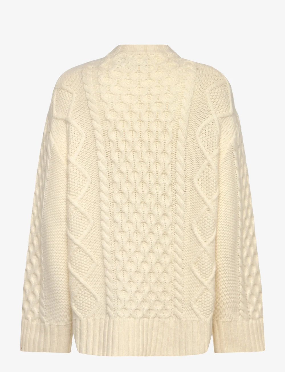 ROTATE Birger Christensen - KNIT CABLE CREWNECK - pullover - egret - 2