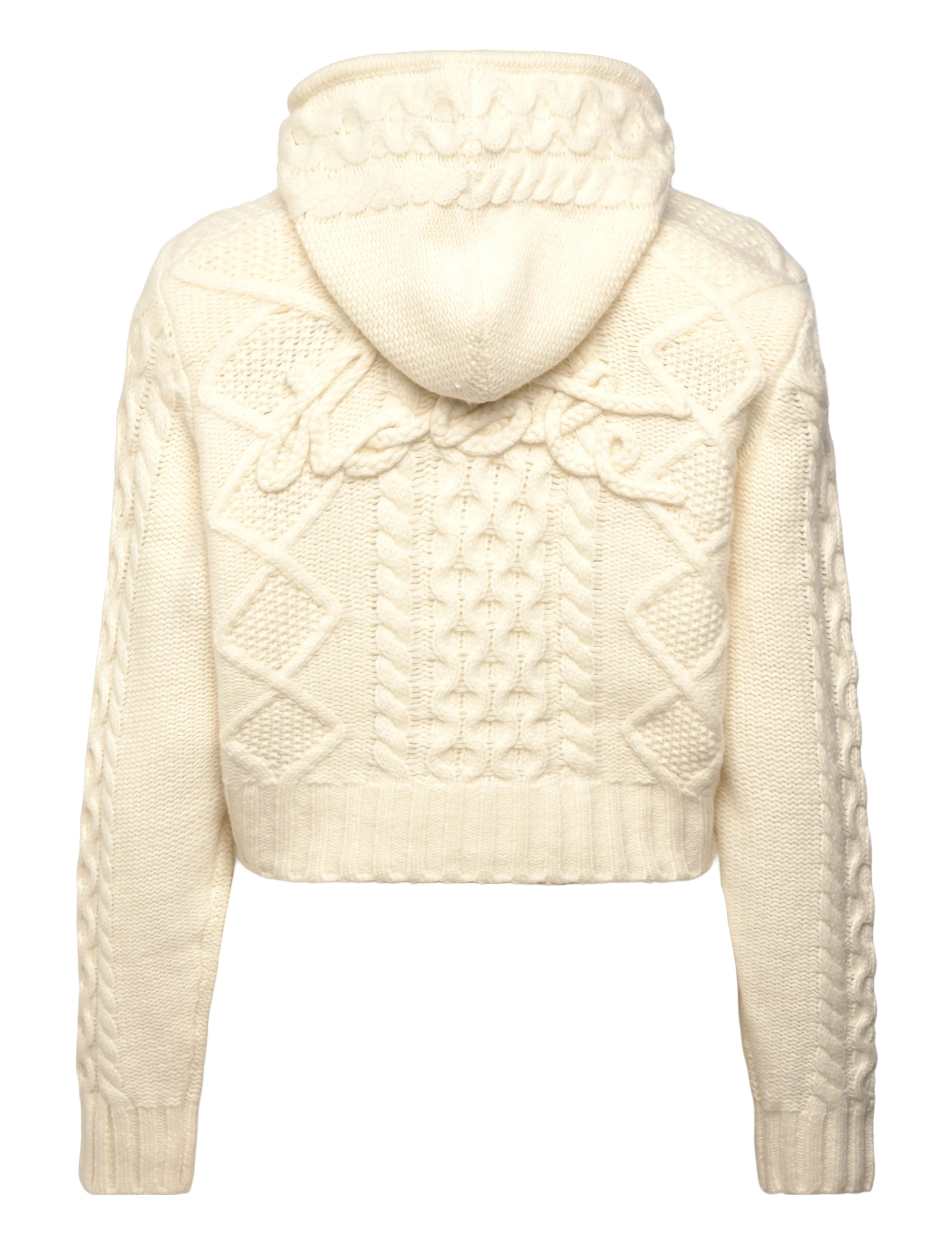 ROTATE - KNIT CABLE ZIP CARDIGAN - neuletakit - egret - 2