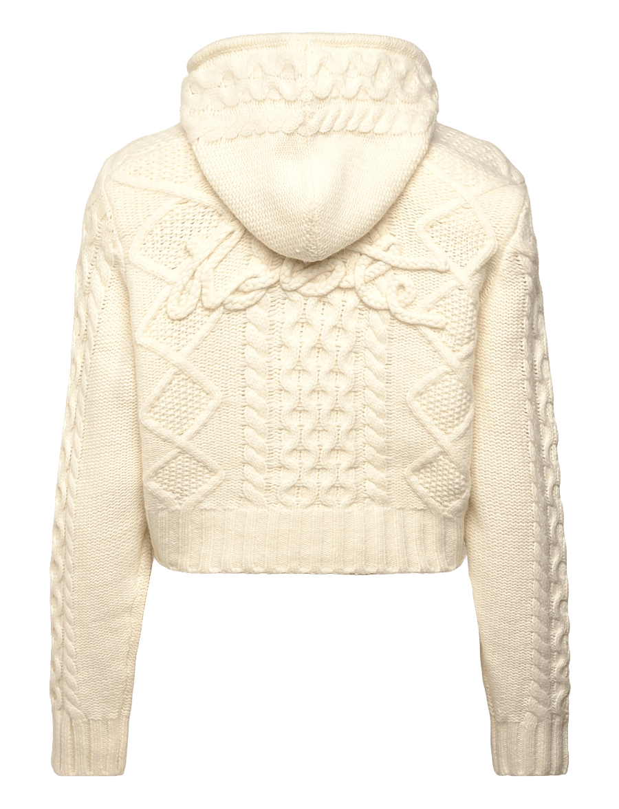 ROTATE - KNIT CABLE ZIP CARDIGAN - neuletakit - egret - 2