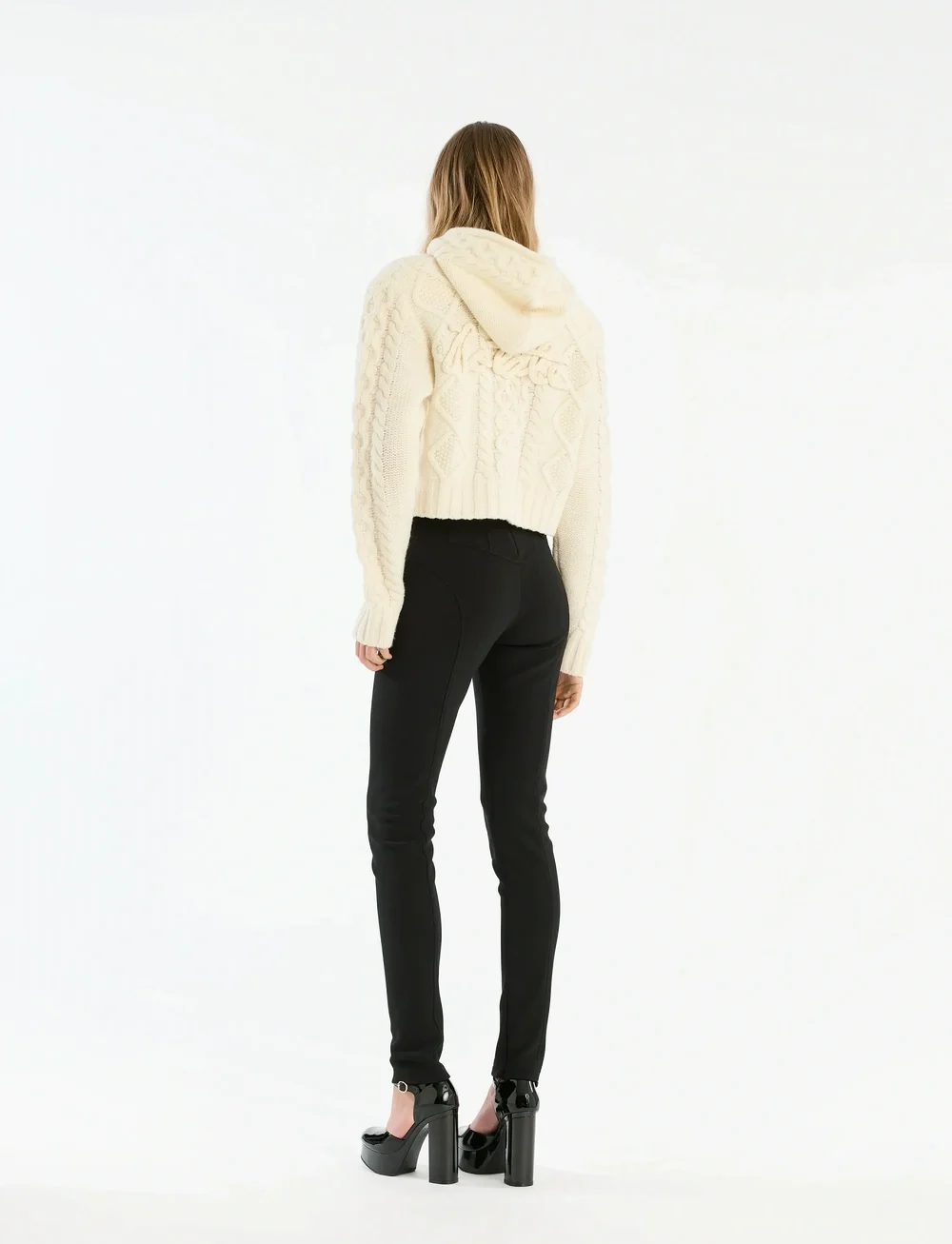 ROTATE Birger Christensen - KNIT CABLE ZIP CARDIGAN - cardigans - egret - 4