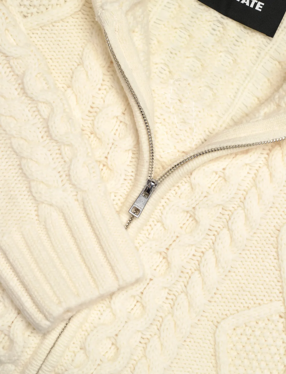 ROTATE Birger Christensen - KNIT CABLE ZIP CARDIGAN - cardigans - egret - 5