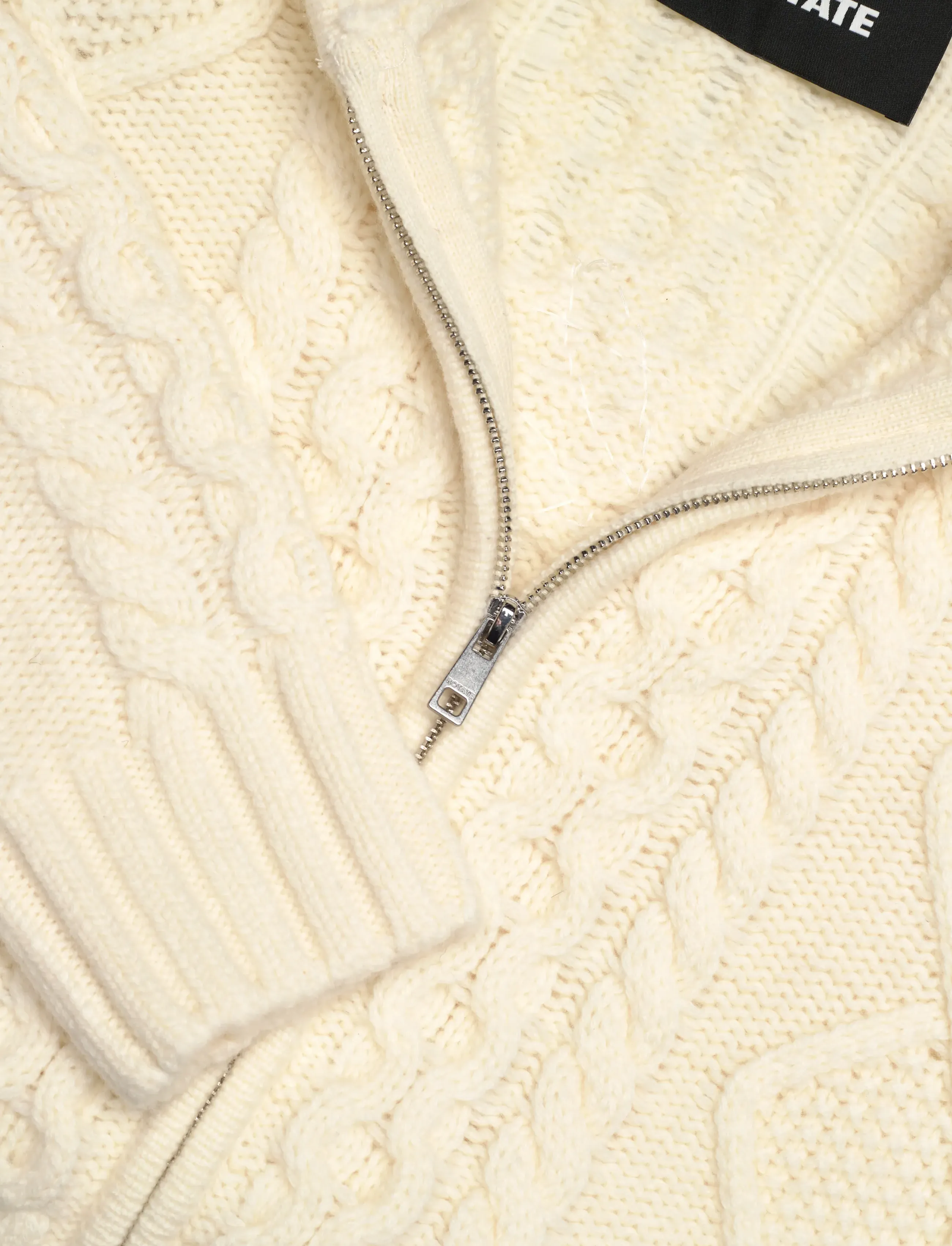 ROTATE - KNIT CABLE ZIP CARDIGAN - neuletakit - egret - 5