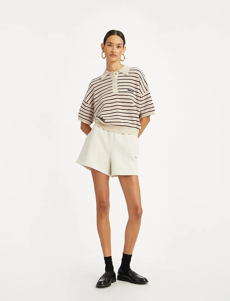 ROTATE - SLINKY KNIT POLO - poloer - oatmeal comb. - 0