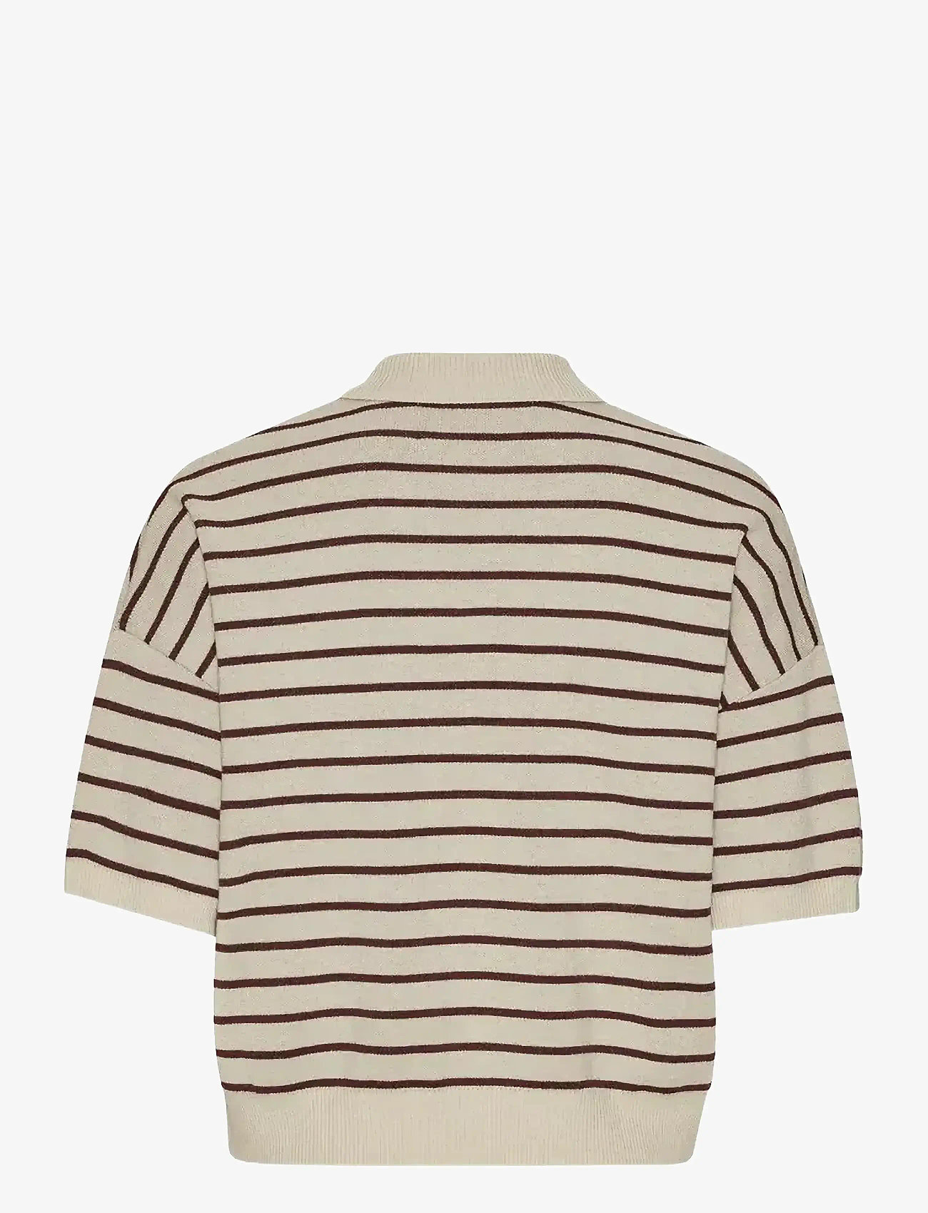ROTATE - SLINKY KNIT POLO - poloer - oatmeal comb. - 2