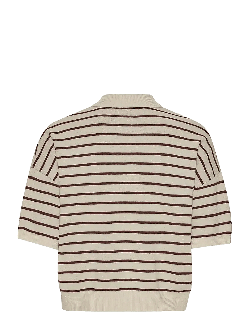 ROTATE - SLINKY KNIT POLO - poloer - oatmeal comb. - 2