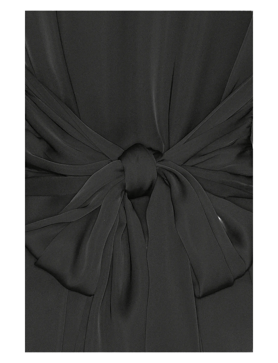ROTATE - SATIN TIE SHIRT DRESS - black - 3