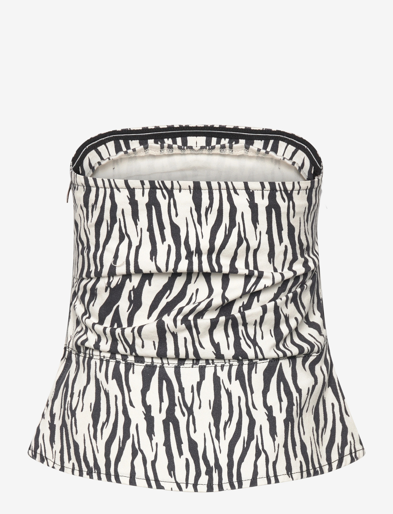 ROTATE Birger Christensen - PRINTED DENIM TOP - linnen - egret comb. - 1