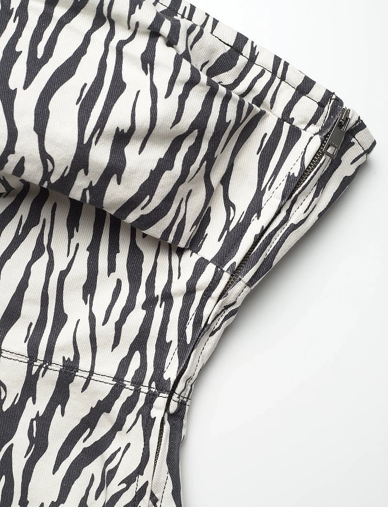 ROTATE Birger Christensen - PRINTED DENIM TOP - linnen - egret comb. - 2