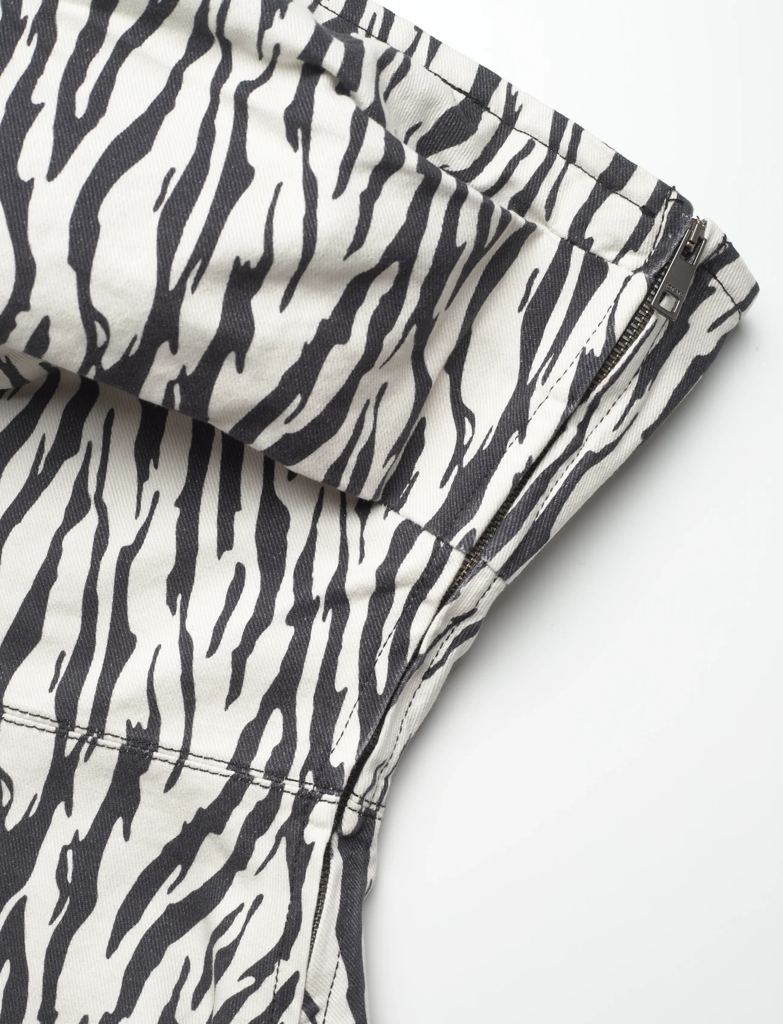 ROTATE Birger Christensen - PRINTED DENIM TOP - egret comb. - 2