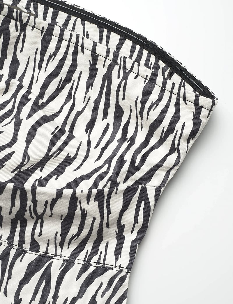 ROTATE Birger Christensen - PRINTED DENIM TOP - linnen - egret comb. - 3