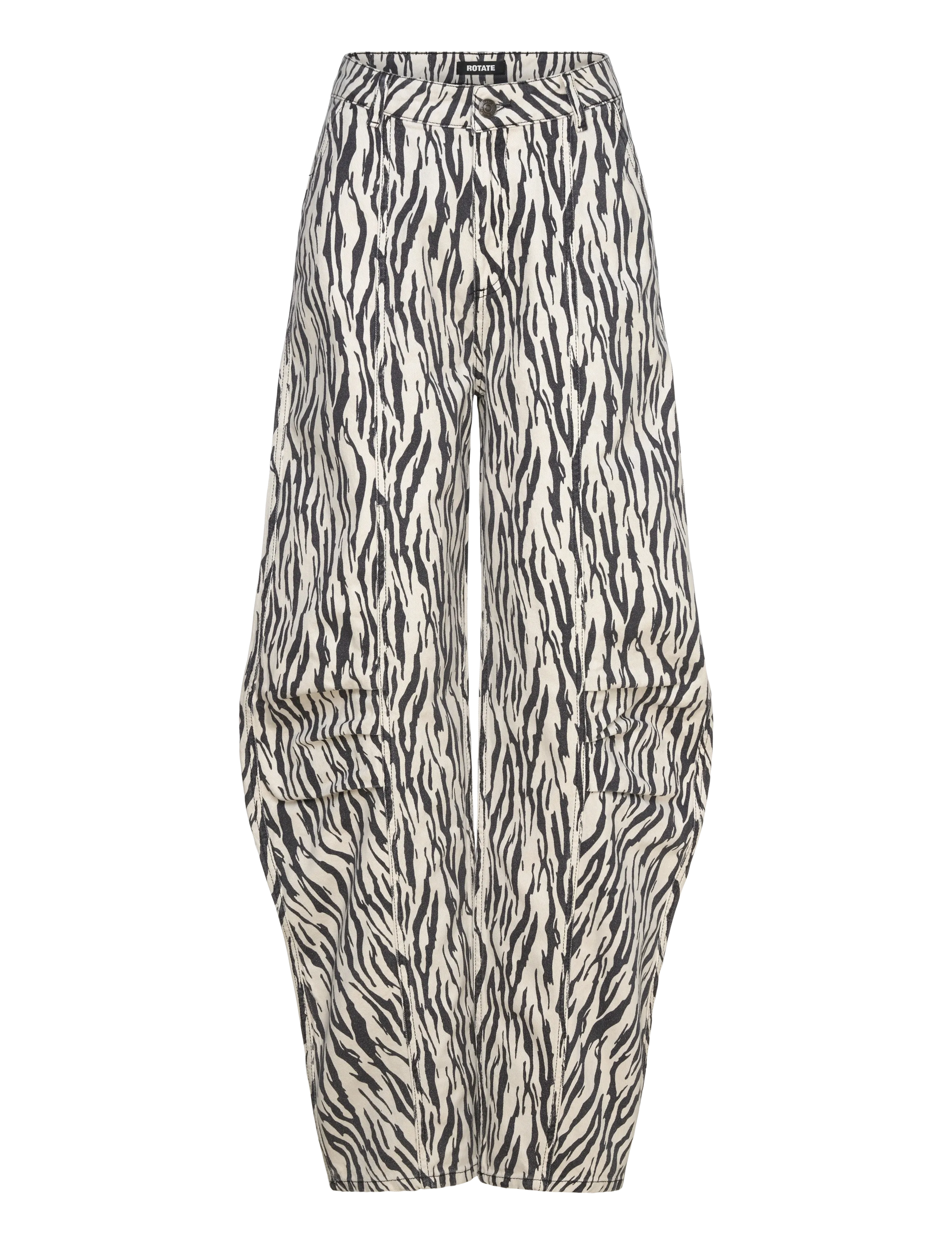 PRINTED TWILL CARGO PANTS - EGRET COMB.