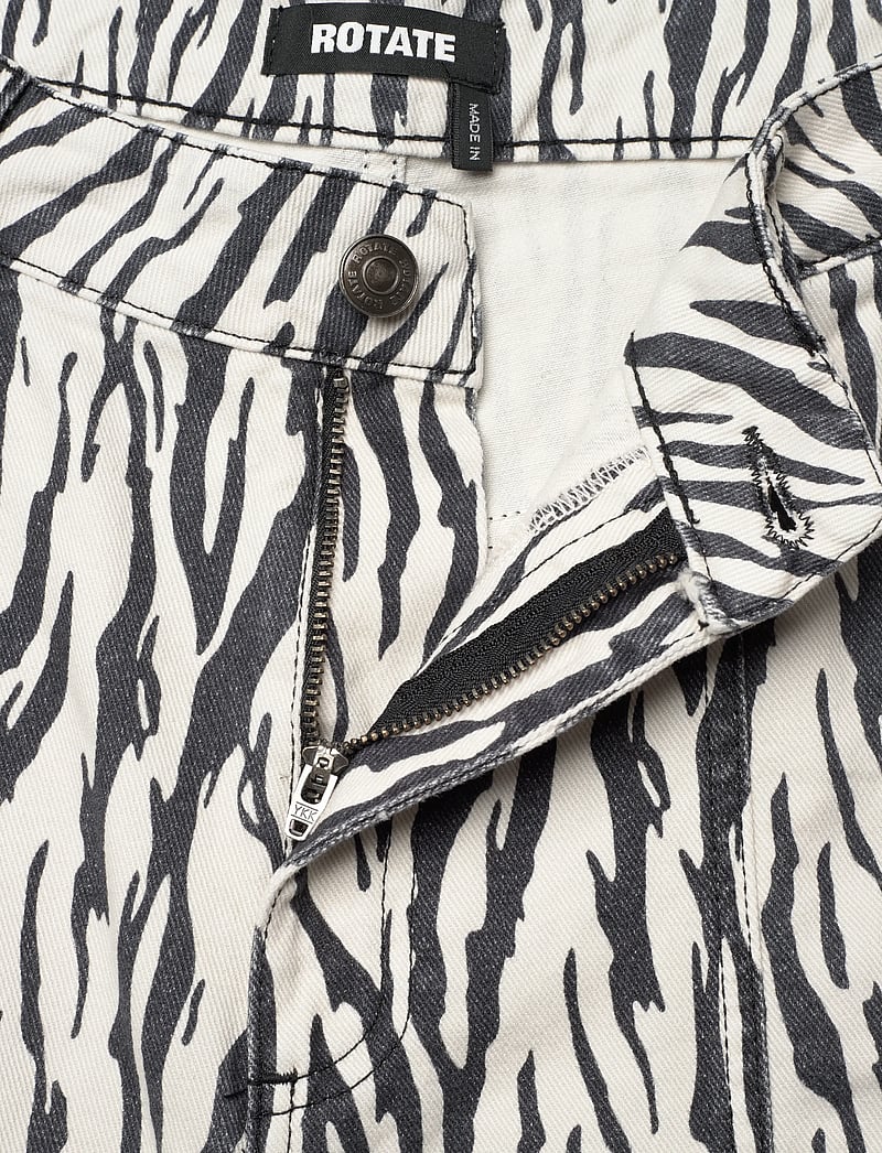 ROTATE Birger Christensen - PRINTED TWILL CARGO PANTS - barrel jeans - egret comb. - 3