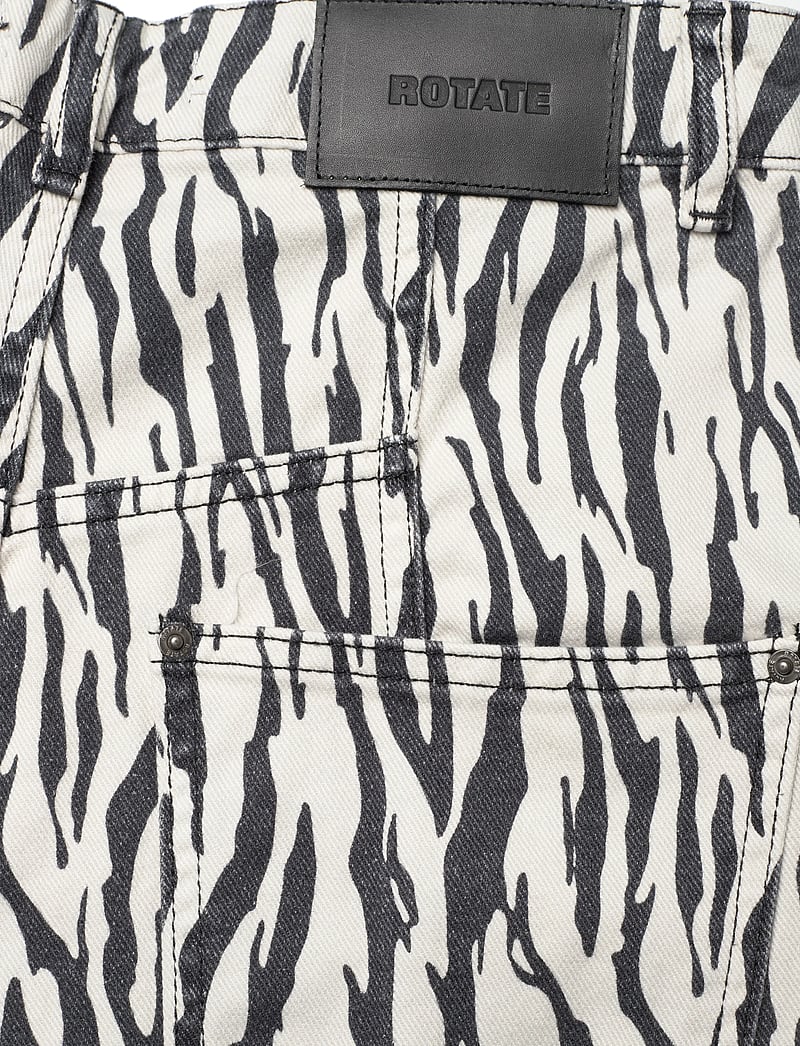 ROTATE Birger Christensen - PRINTED TWILL CARGO PANTS - barrel jeans - egret comb. - 4