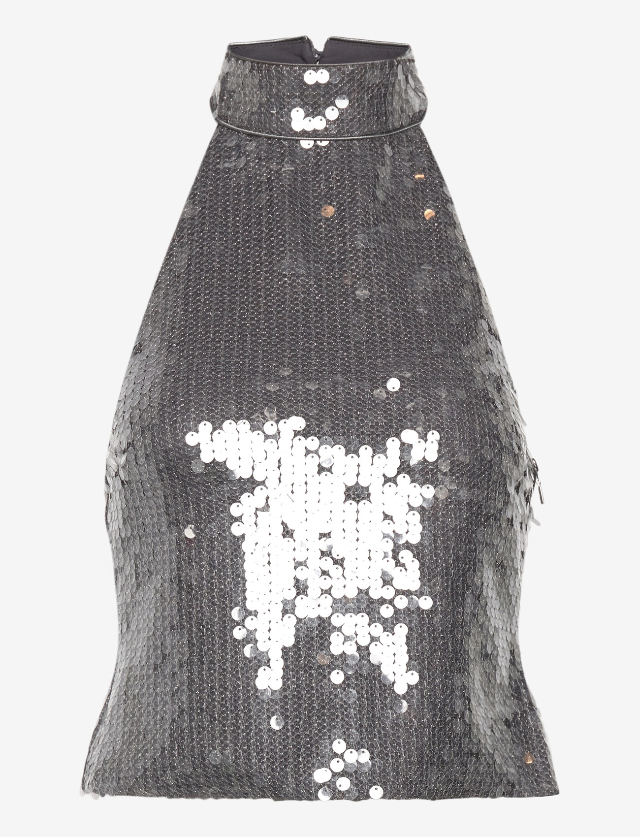 ROTATE Birger Christensen - NET SEQUIN HALTERNECK - party tops - blackened  pearl (dark gray) - 0