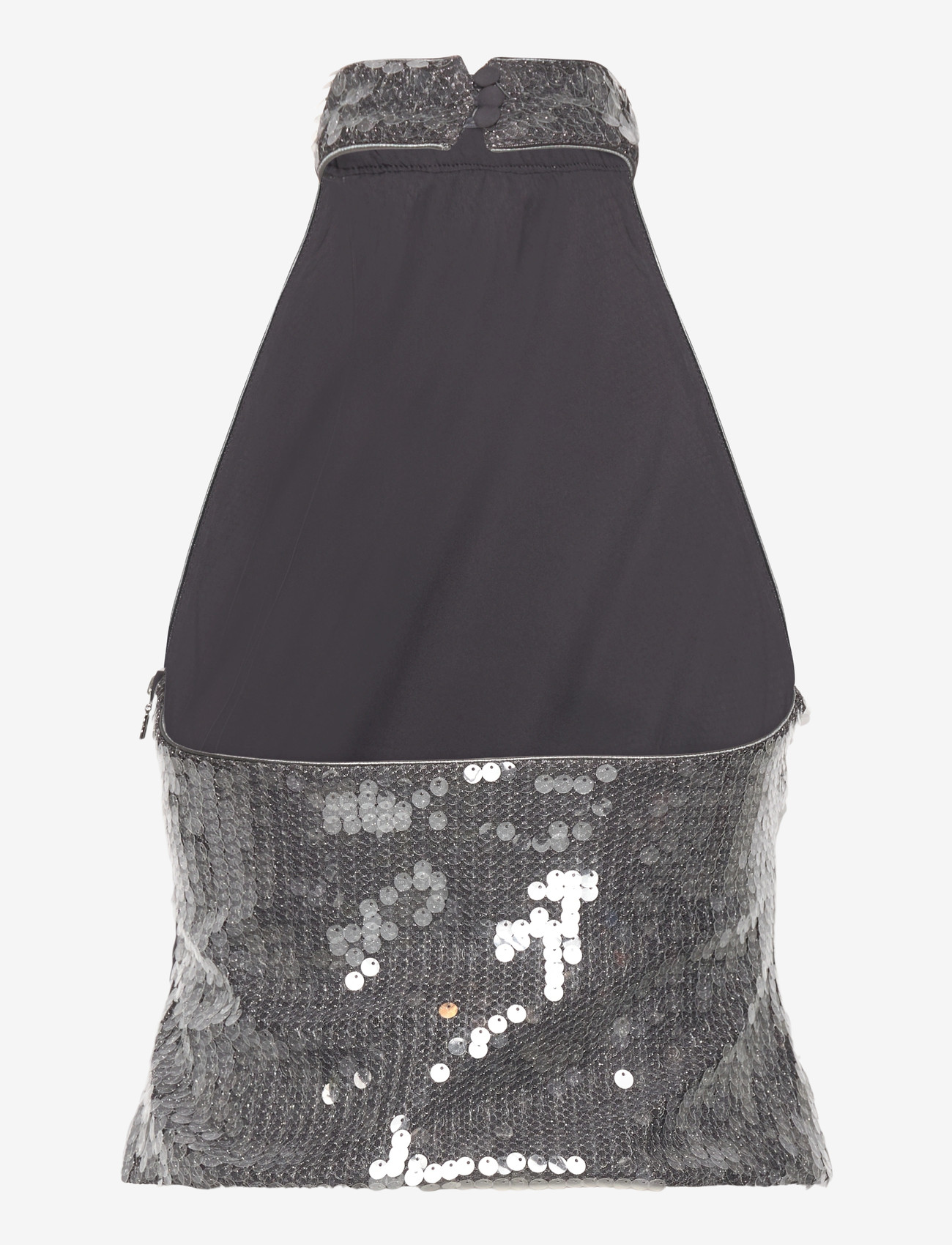 ROTATE Birger Christensen - NET SEQUIN HALTERNECK - party tops - blackened  pearl (dark gray) - 1