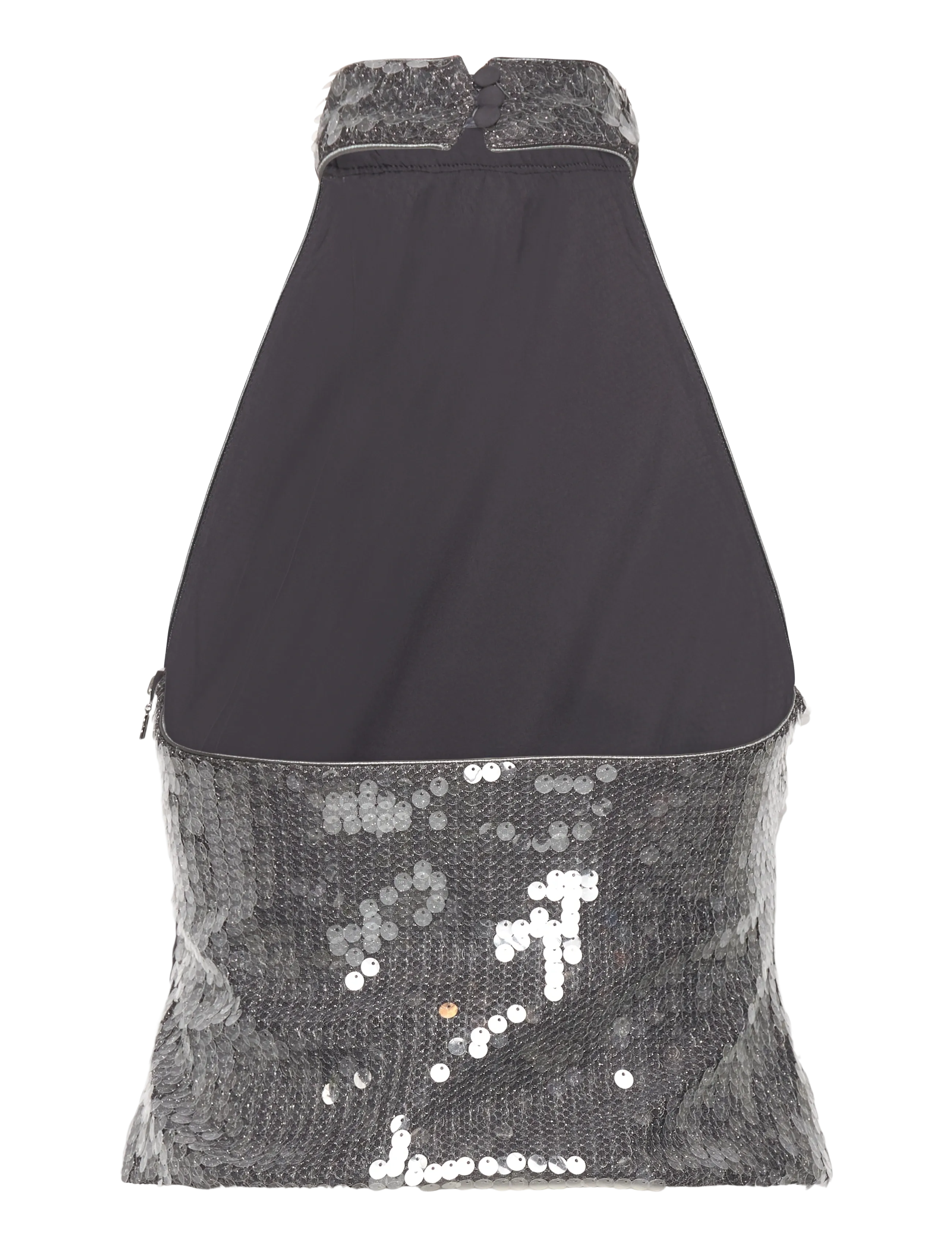 ROTATE - NET SEQUIN HALTERNECK - blackened  pearl (dark gray) - 1
