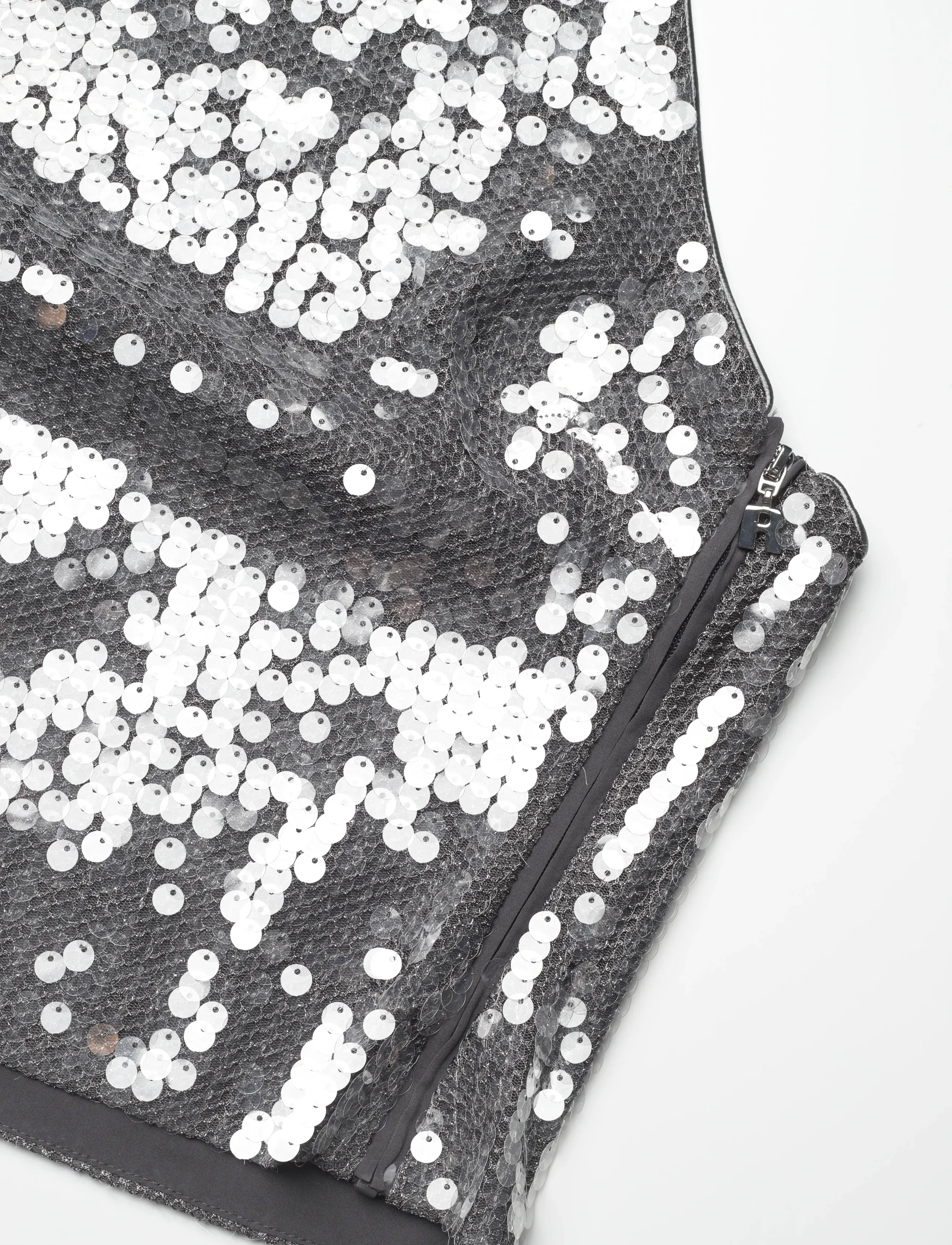 ROTATE - NET SEQUIN HALTERNECK - blackened  pearl (dark gray) - 3