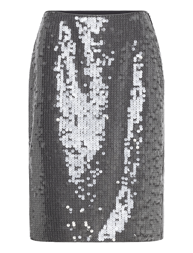 ROTATE Birger Christensen - NET SEQUIN MIDI SKIRT - paljettkjolar - blackened pearl (dark gray) - 0