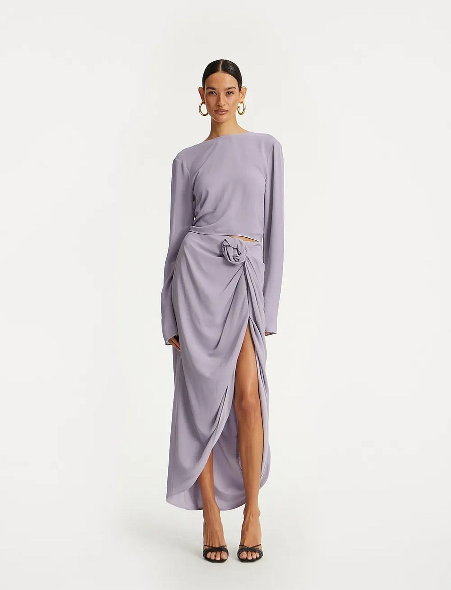 ROTATE - CREPE KNOT SKIRT - lavender aura - 0