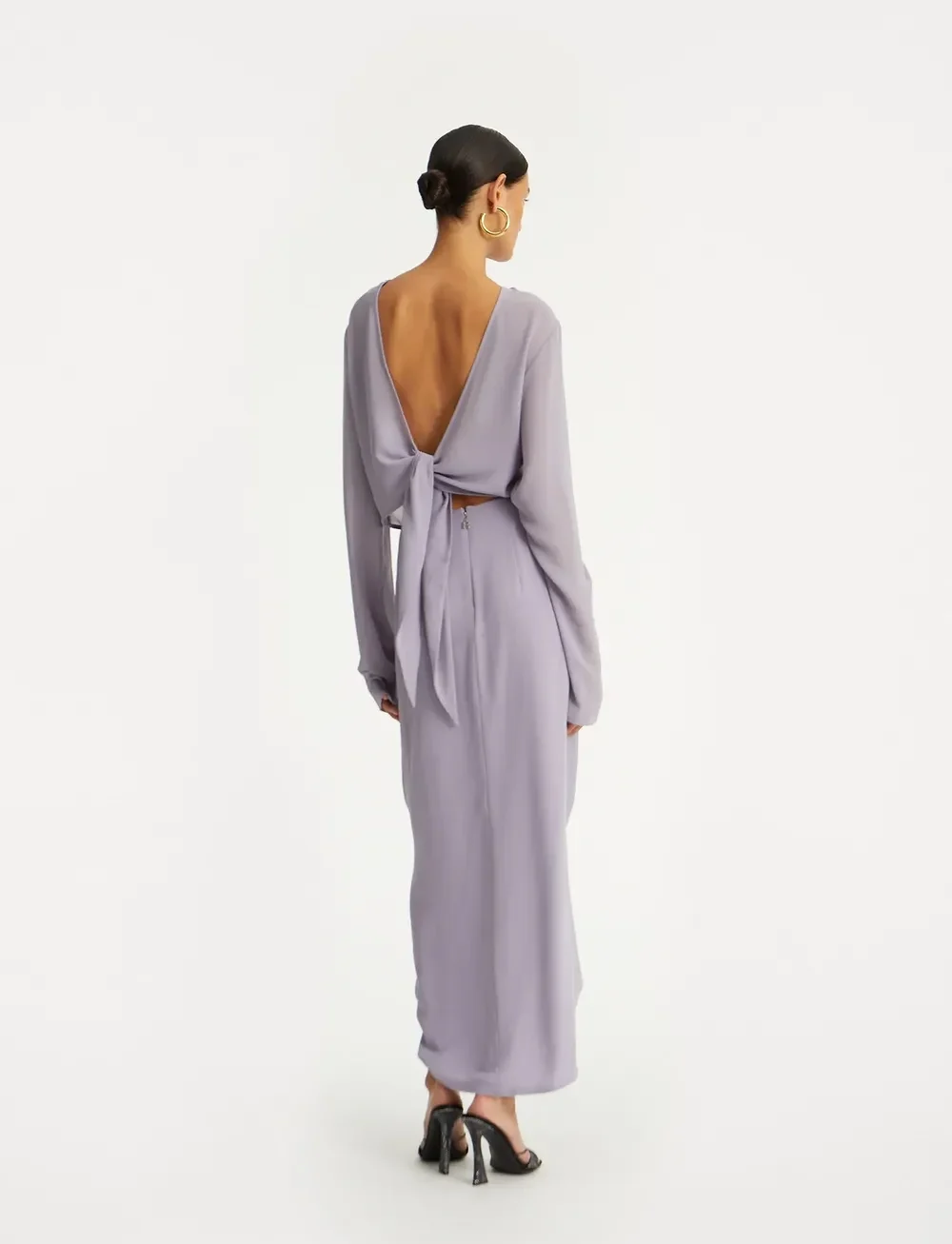 ROTATE Birger Christensen - CREPE KNOT SKIRT - midi-röcke - lavender aura - 4