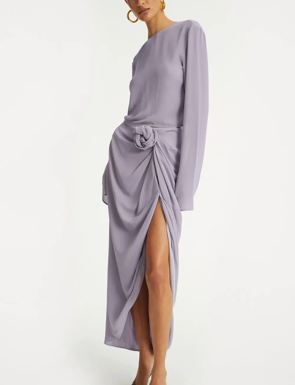 ROTATE Birger Christensen - CREPE KNOT SKIRT - midi-röcke - lavender aura - 5