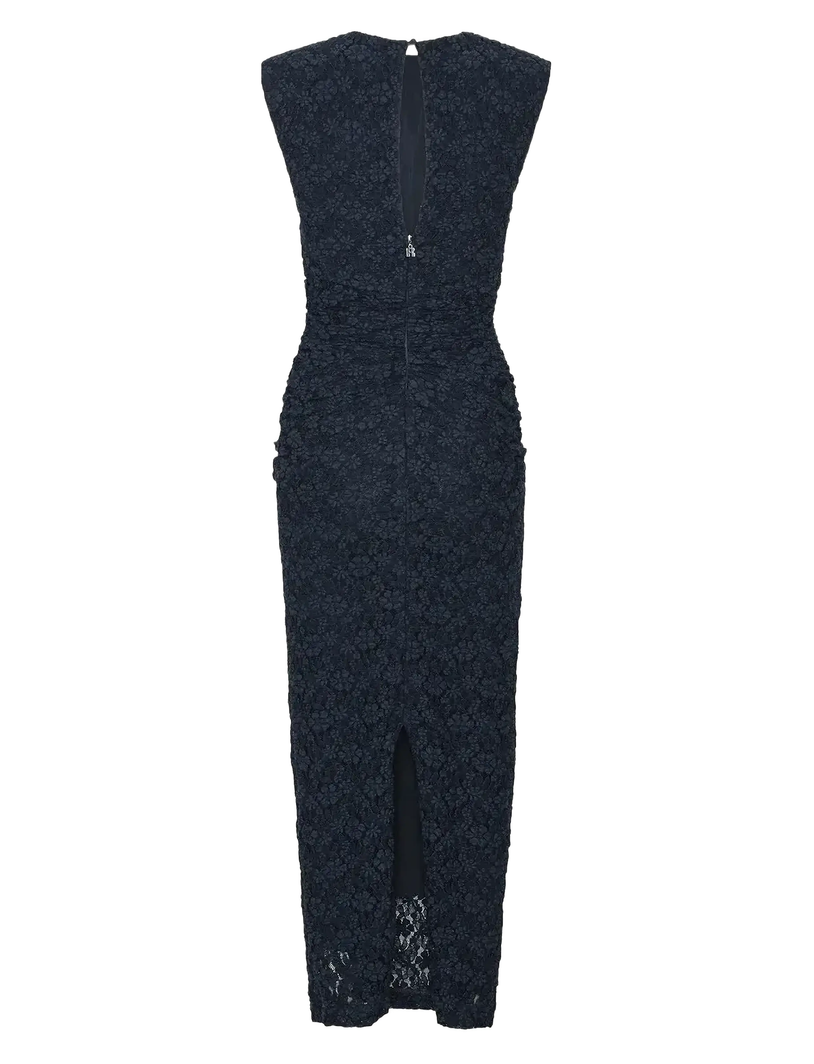 ROTATE - LACE LONG MIDI DRESS - navy blazer - 2